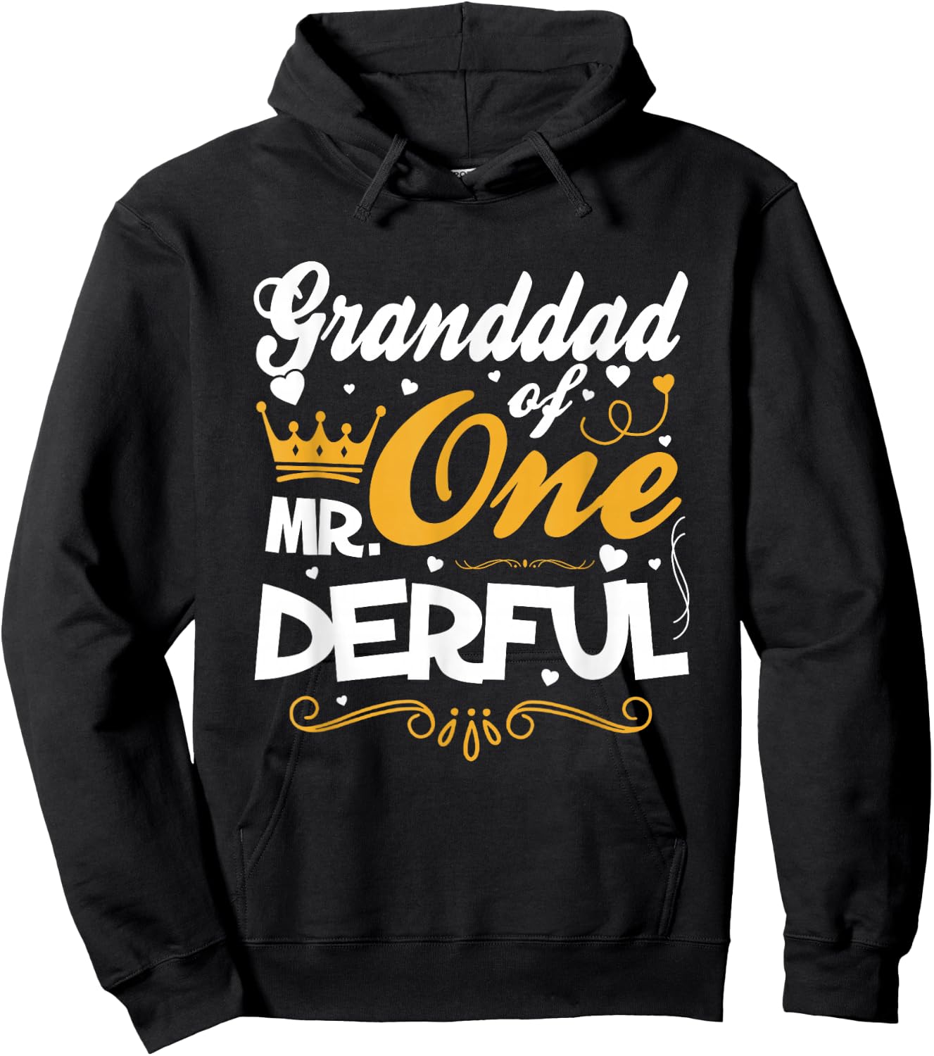 Granddad of Mr Onederful 1st Birthday One-Derful Matching Hoodie - Hoodie | Black