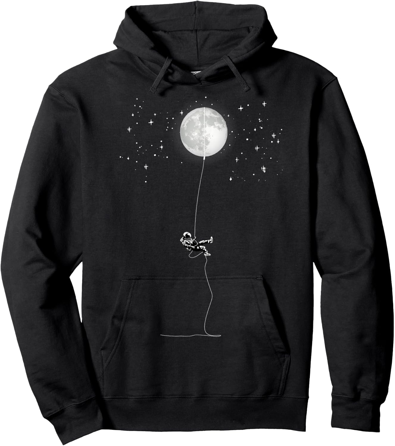 Astronaut Hangs On The Moon Universe Stars Spaces Hoodie - Hoodie | Black