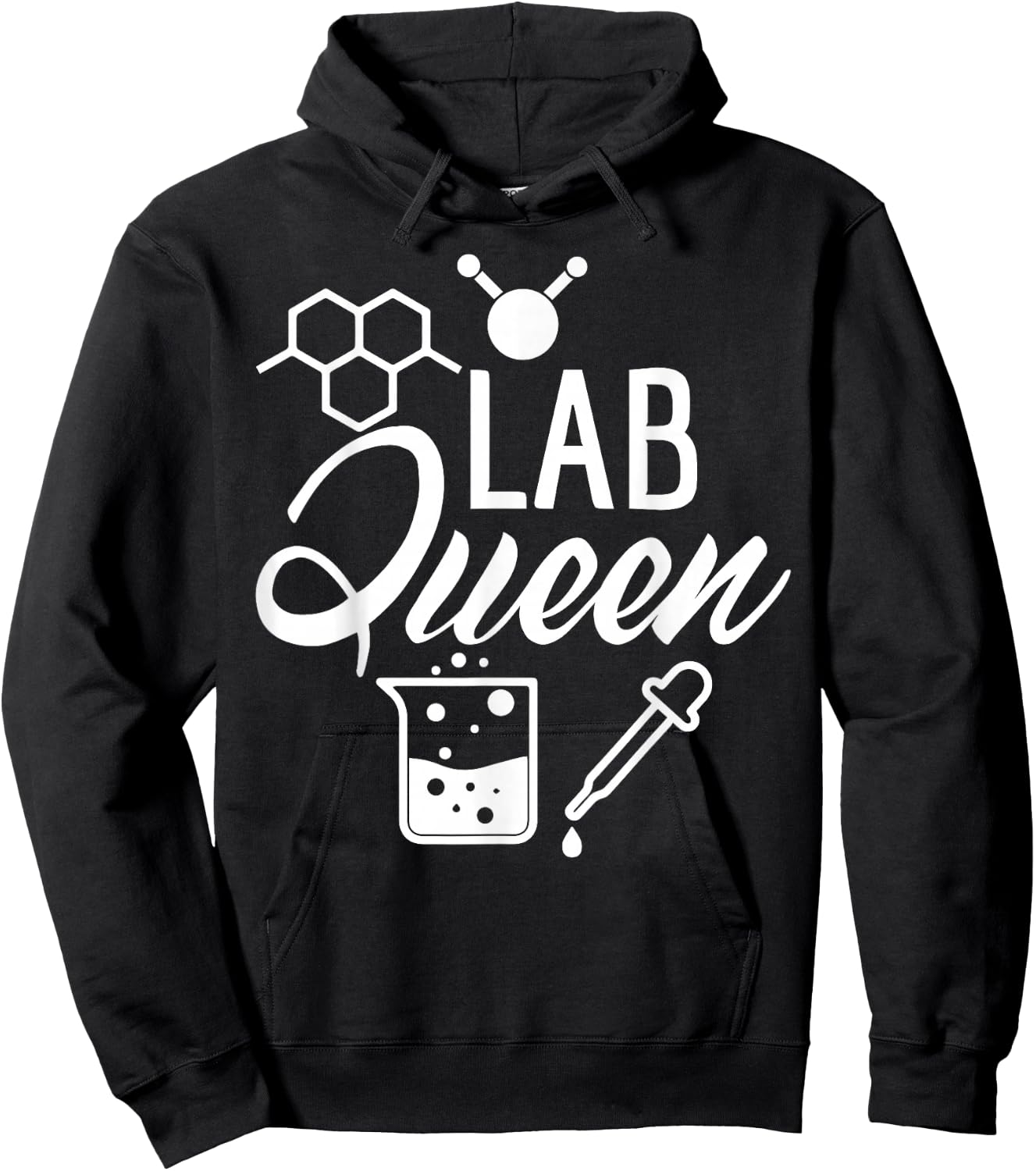 Lab Queen Shirt Laboratory Science Female Scientist Gift Hoodie - Hoodie | Black