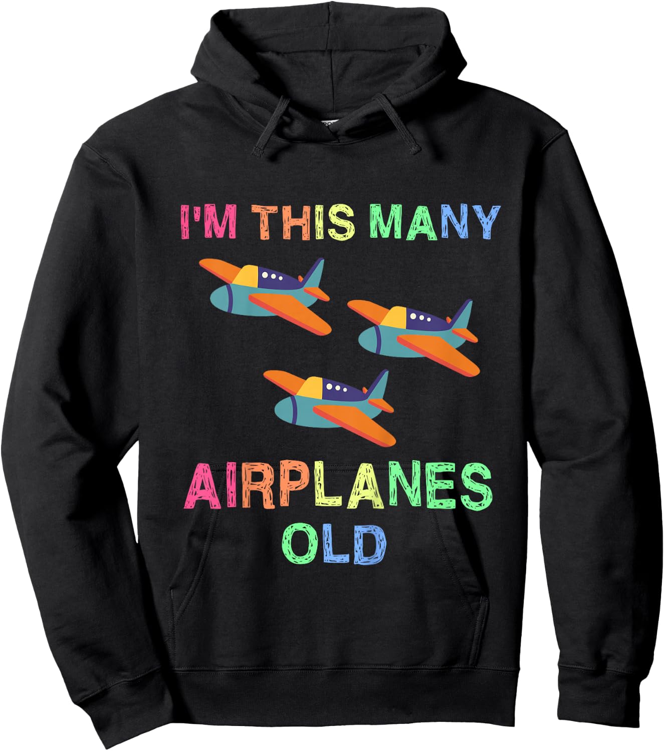 Im This Many Airplanes Old 3 Year Boy Girl Kid Birthday Idea Hoodie - Hoodie | Black