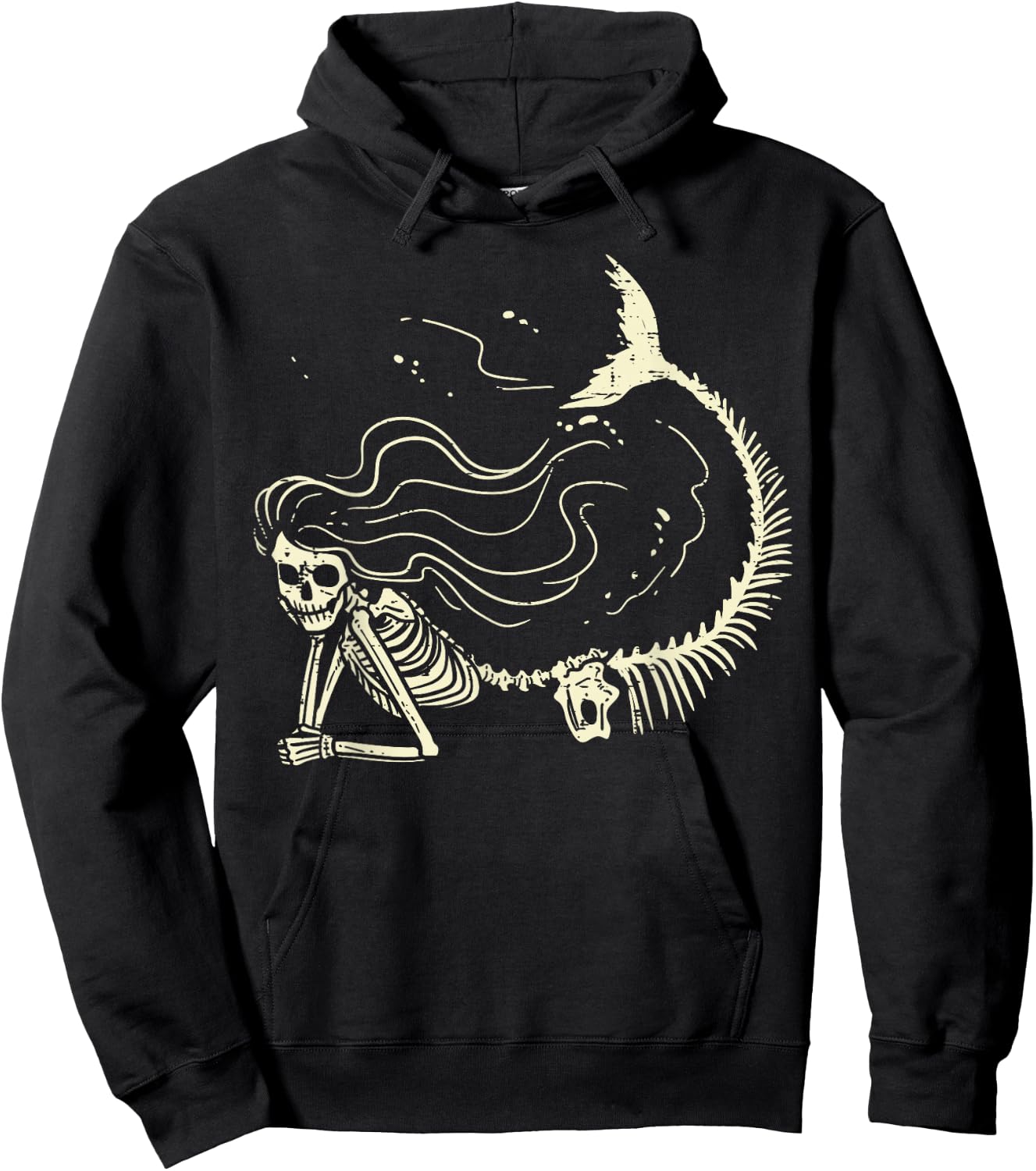 Mermaid Skeleton Cute Halloween Costume Women Girls Kids Hoodie - Hoodie | Black