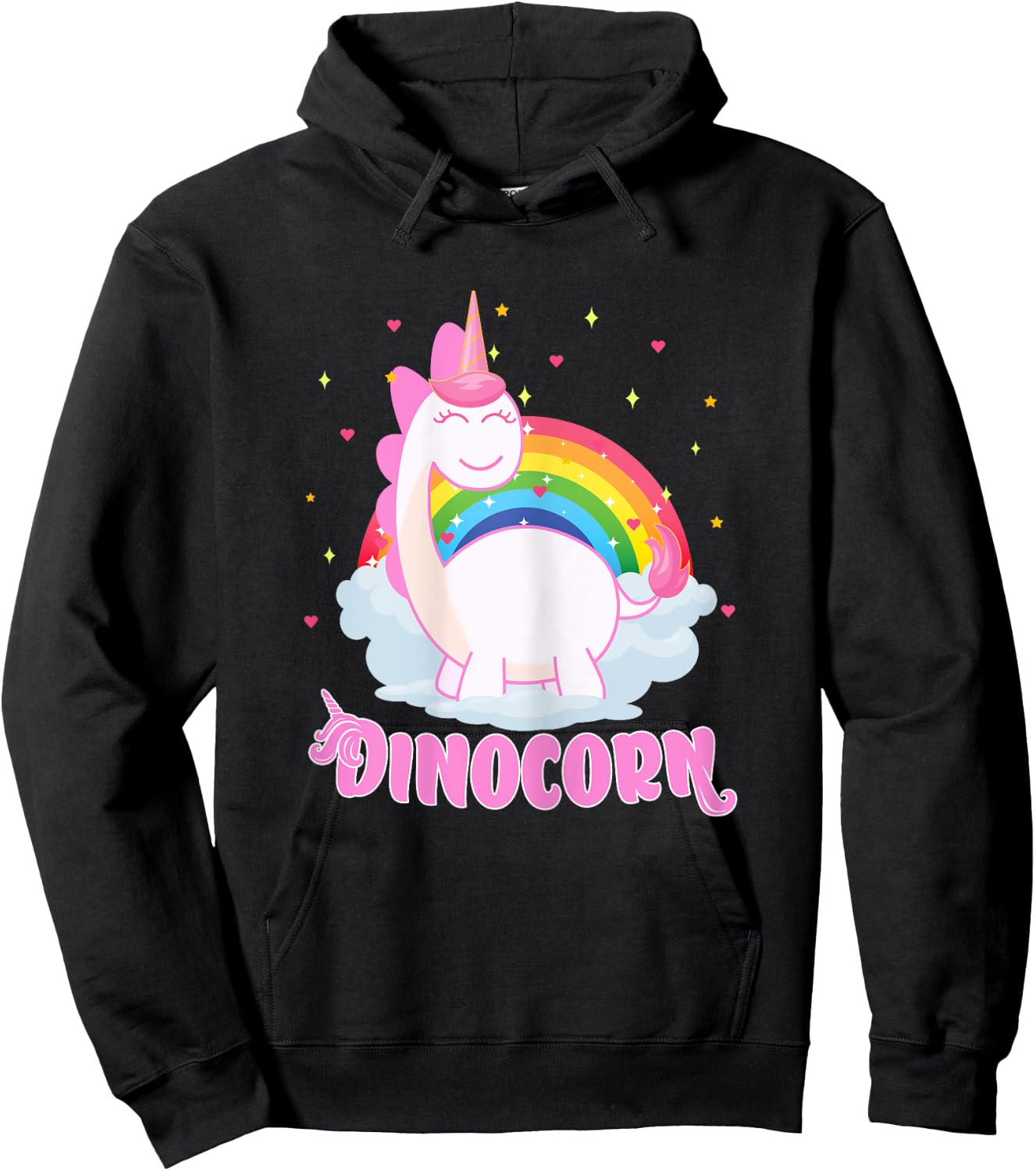 Cool Dinocorn Gift Unicorn and Dinosaur Lover Boys Girls Hoodie - Hoodie | Black