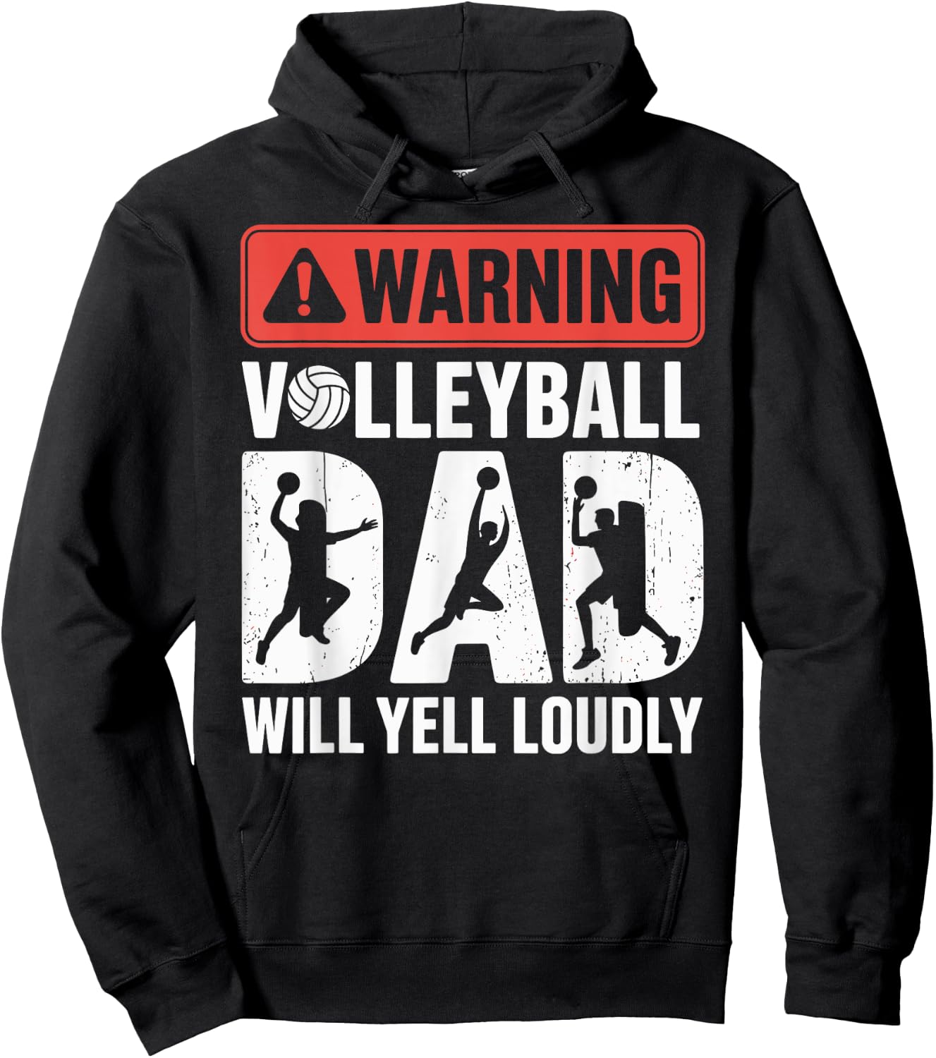 Vintage Volleyball Dad USA Flag Retro Fathers Day Daddy Hoodie - Hoodie | Black