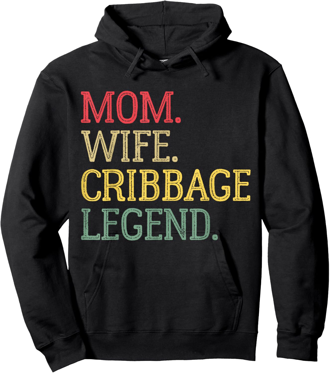 Mom Wife Cribbage Legend Vintage Cribbage Board Game Hoodie - Hoodie | Black