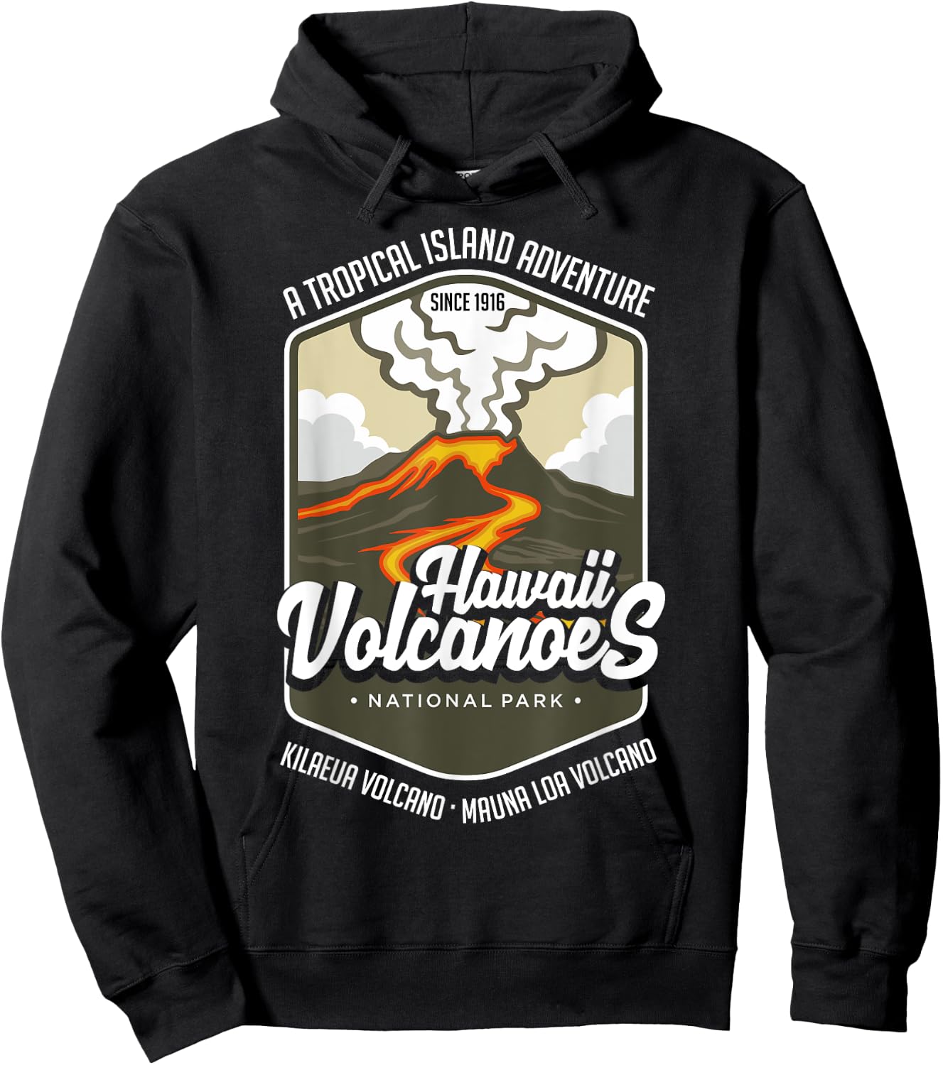 Hawaii Volcanoes National Park - Kilauea Mauna Hoodie - Hoodie | Black