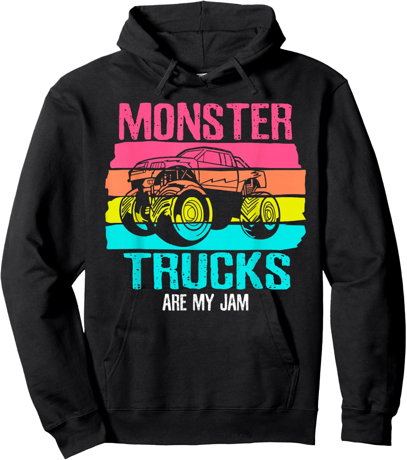 Monster Trucks Are My Jam Engines Truck Car Lovers Trucker Hoodie - Hoodie | Black