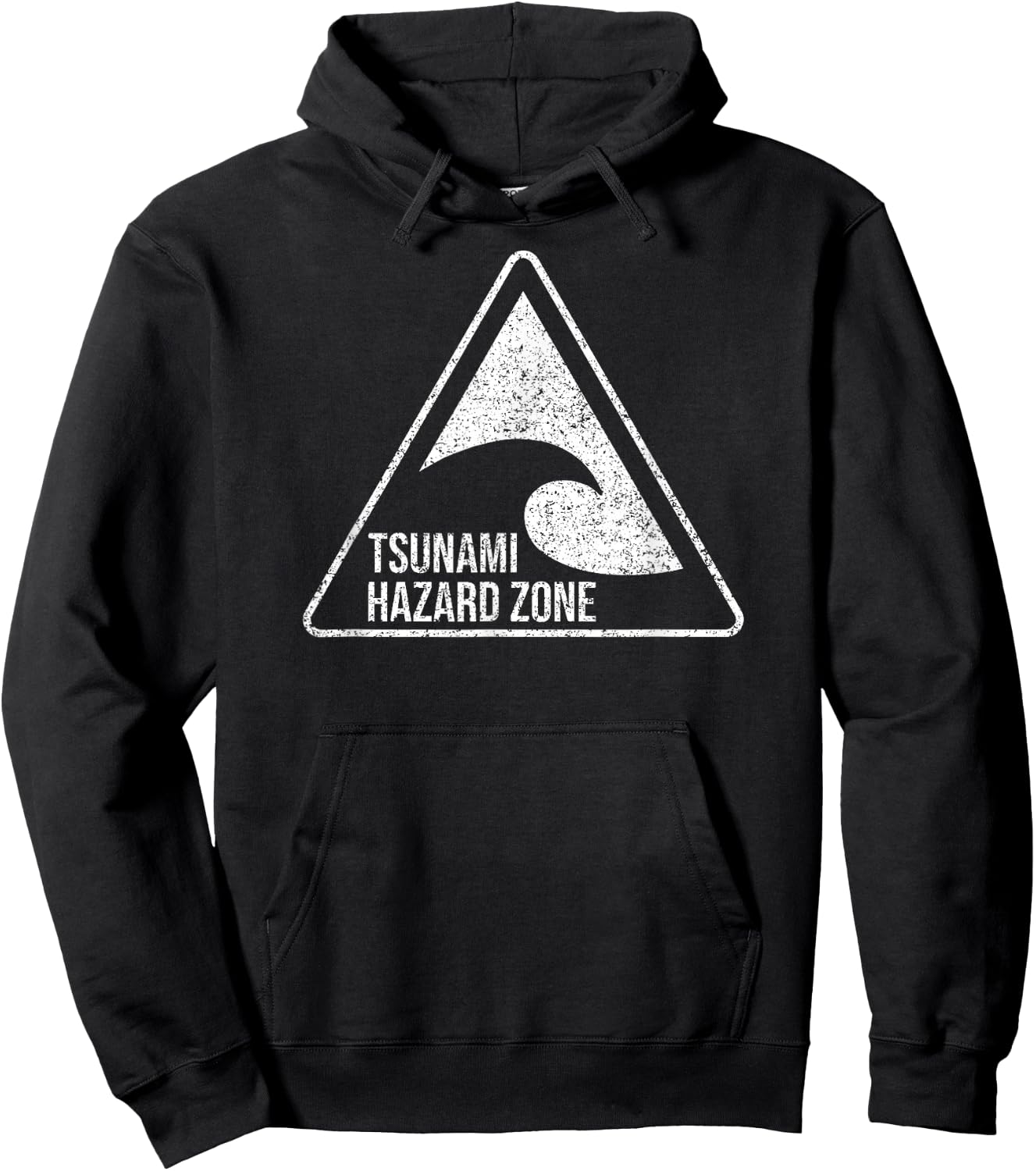 TSUNAMI Hazard Zone Warning Sign Hoodie - Hoodie | Black
