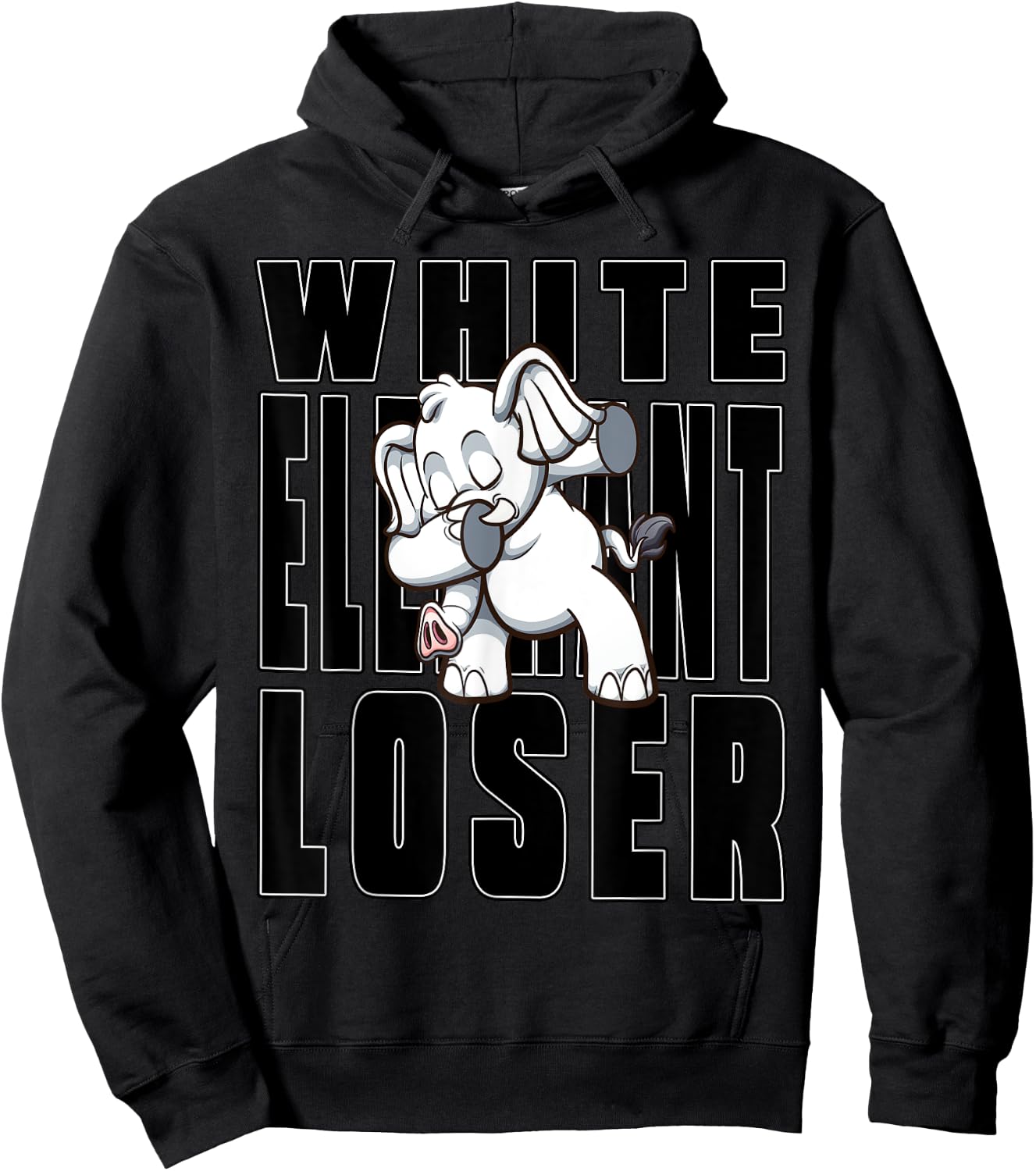 Gag Gift Funny White Elephant Gift Ideas Pacaderm Dab Hoodie - Hoodie | Black