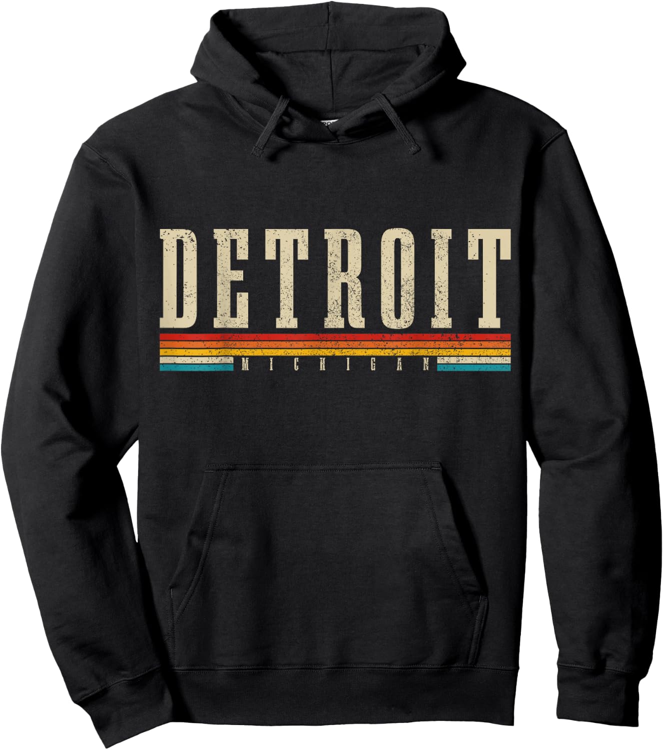 Detroit Michigan Vintage/Retro Hoodie - Hoodie | Black