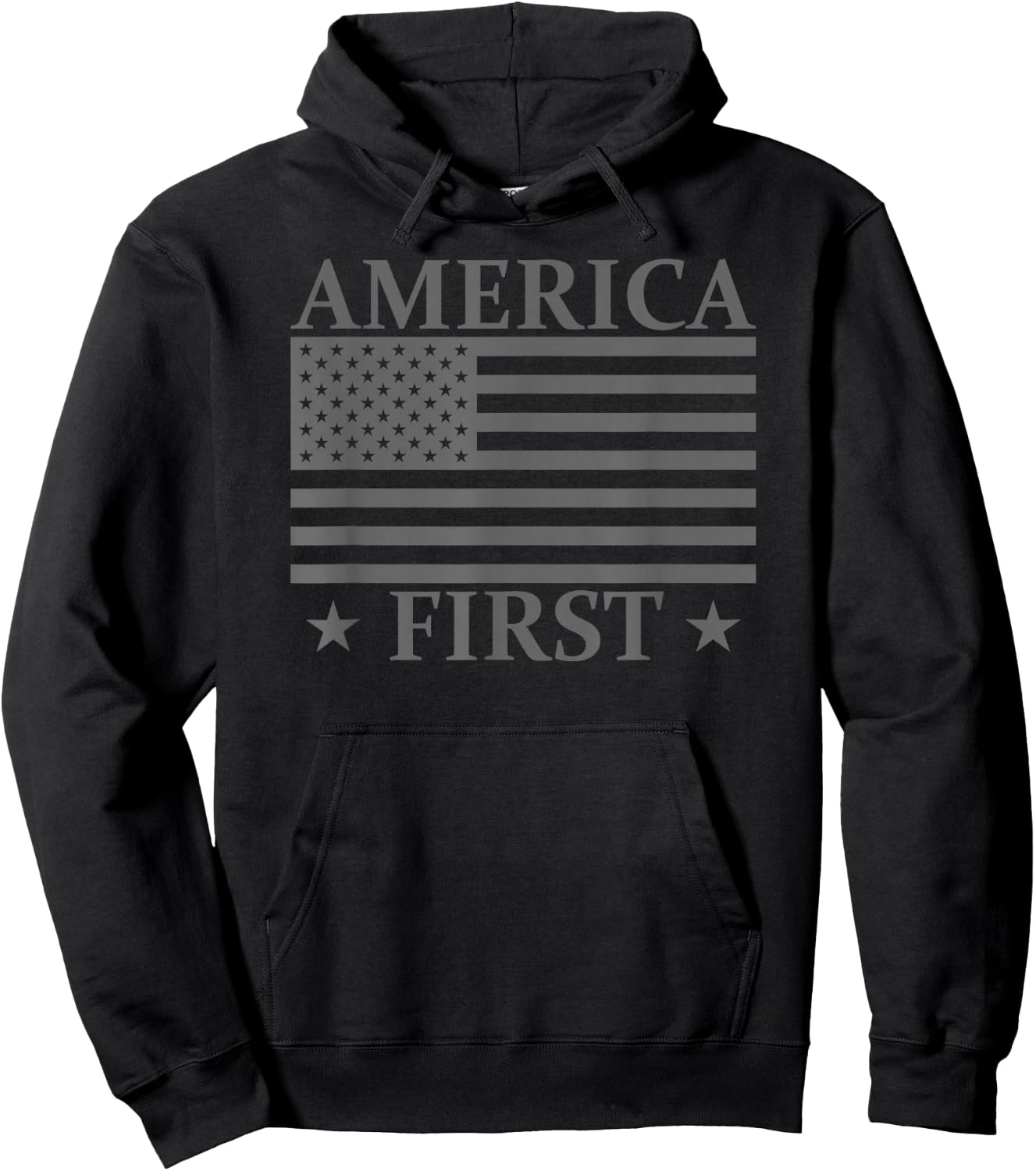 America First USA American Flag Patriot Stars and Stripes Hoodie - Hoodie | Black
