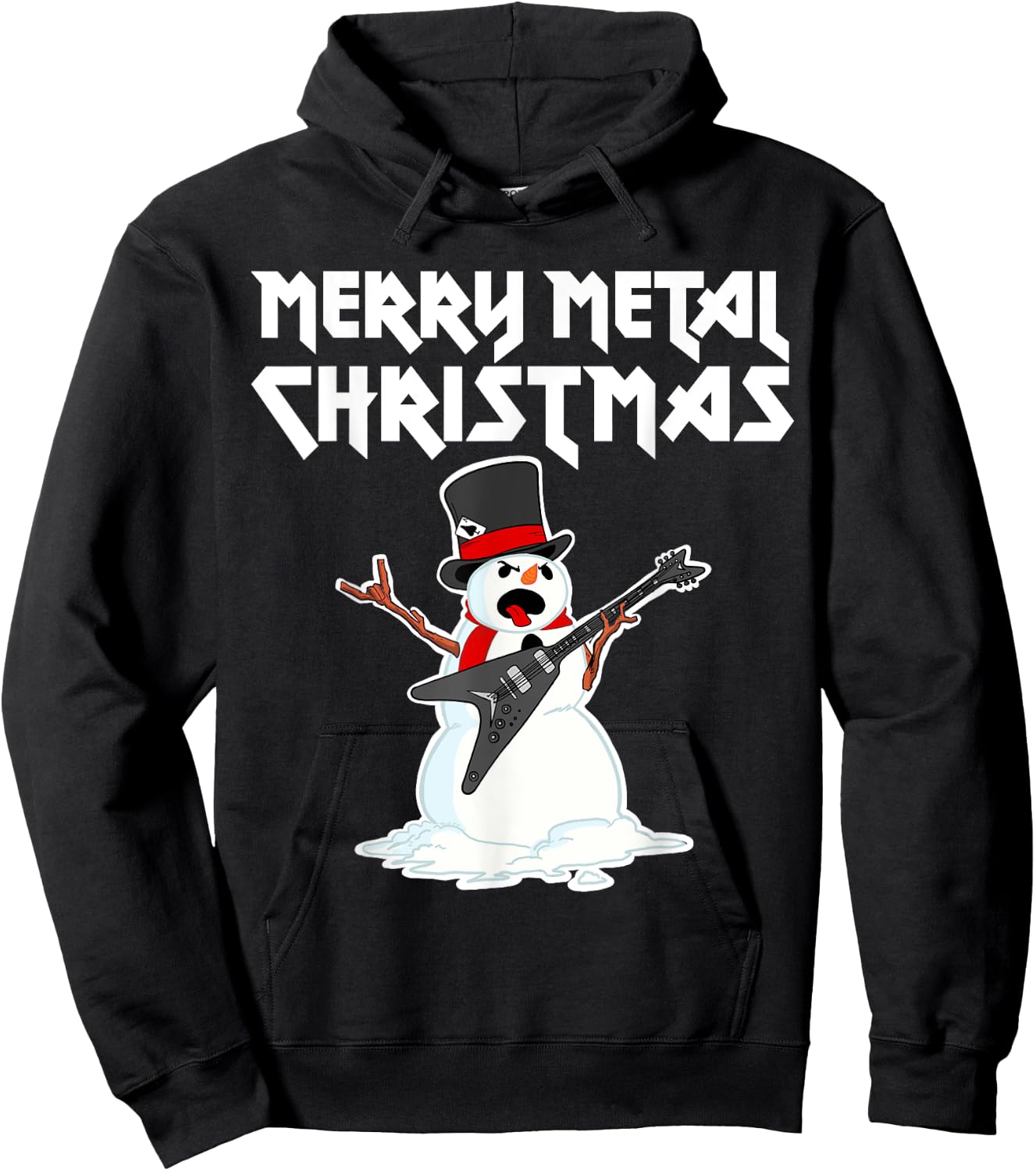 Metal Christmas funny Metal Metal Snowman Hoodie - Hoodie | Black