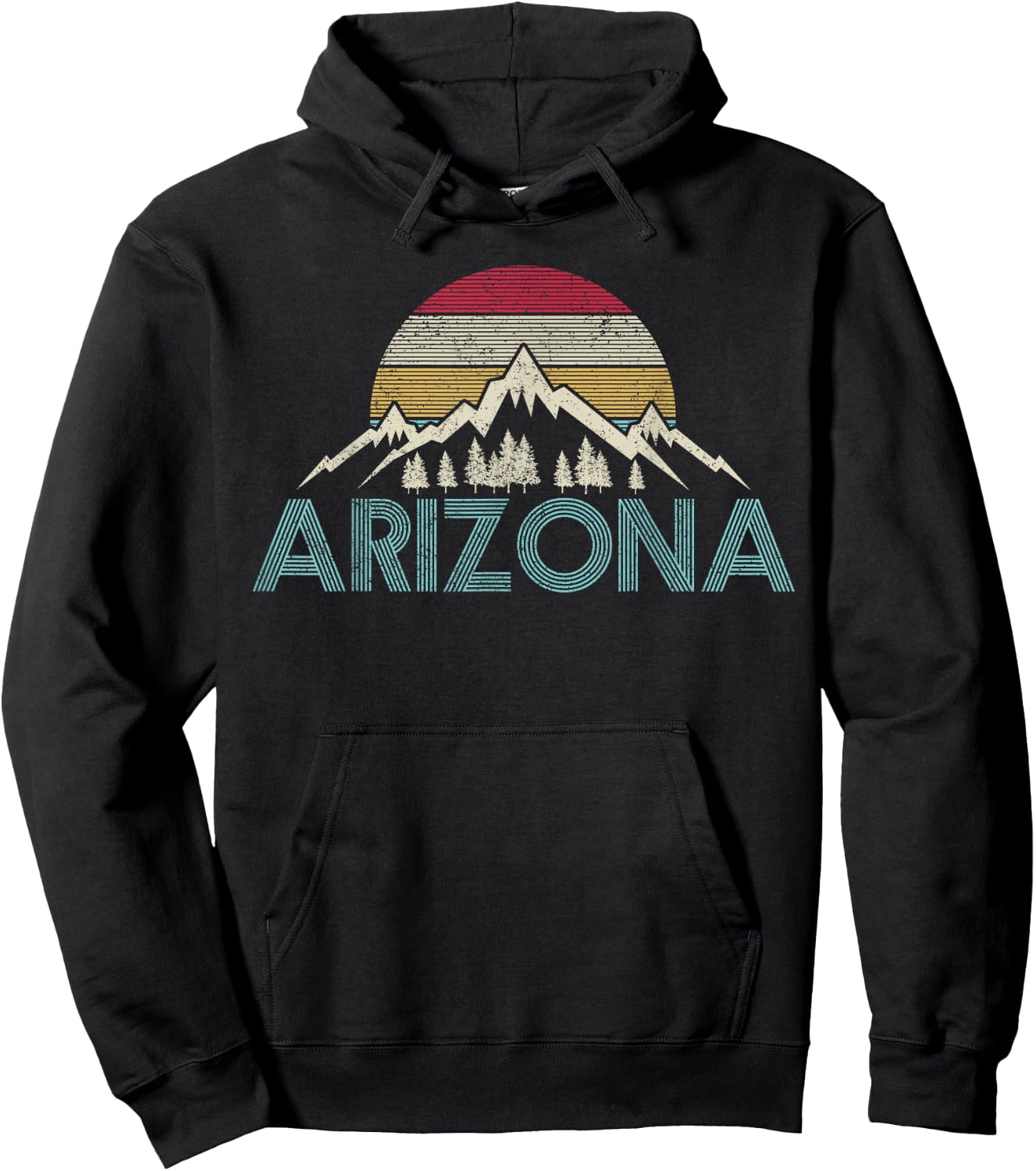 Arizona Vintage Retro Mountains Nature Hiking Souvenir Gift Hoodie - Hoodie | Black