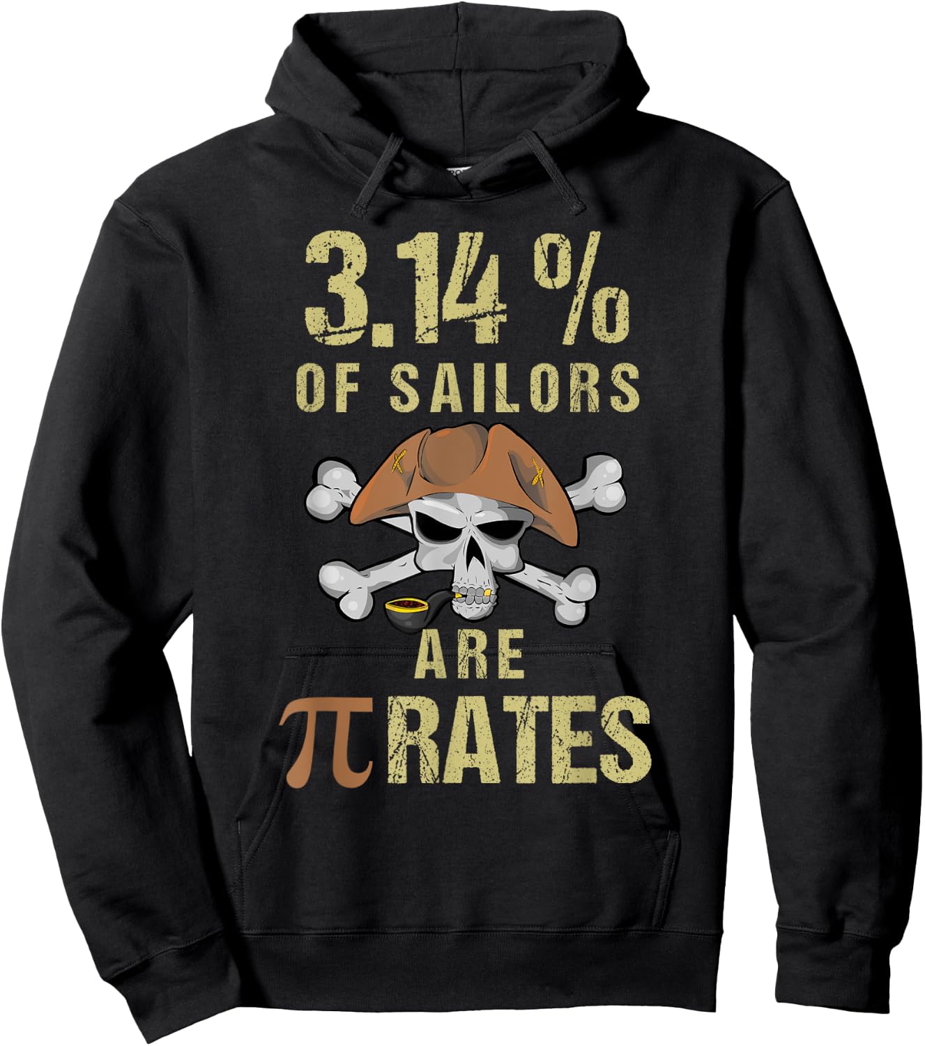 Funny Pi Day Shirt Pirate Costume Math for Pi Day 3.14 Pie Hoodie - Hoodie | Black