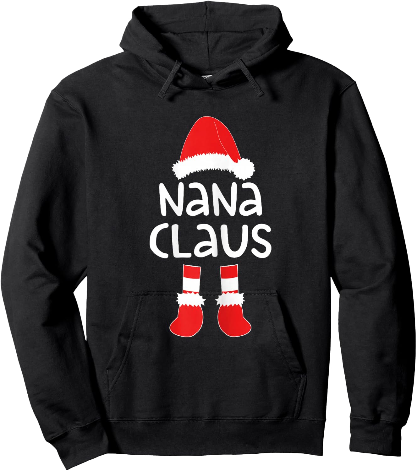 Nana Claus Shirt Women Matching Nana Christmas Costume Hoodie - Hoodie | Black