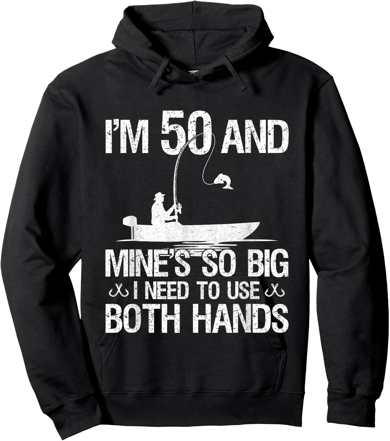 50th Birthday Gifts Fisherman 50 Years Old Fishing Hoodie - Hoodie | Black