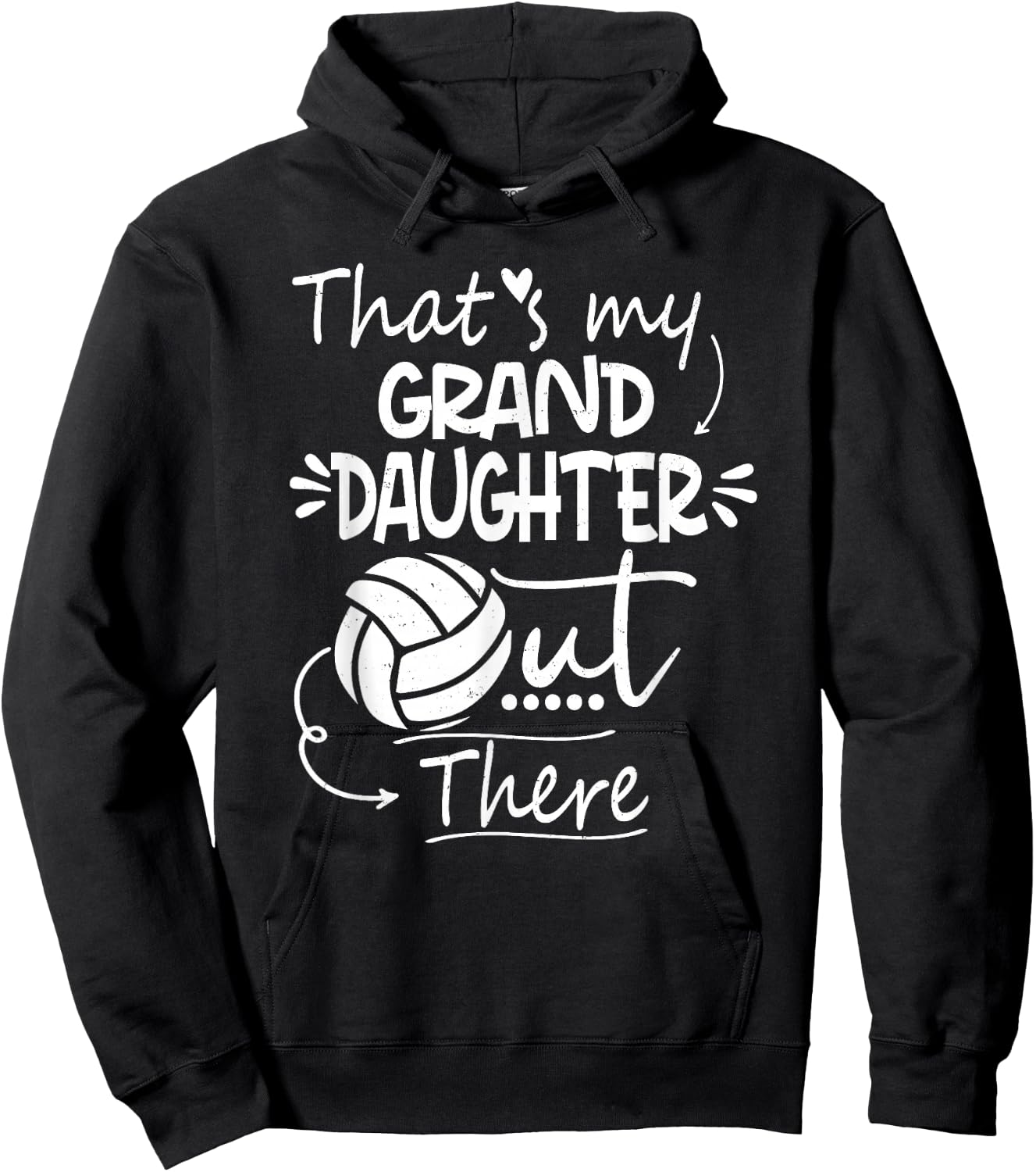 That's My Granddaughter Out There Volleyball For Grandma Hoodie - Hoodie | Black