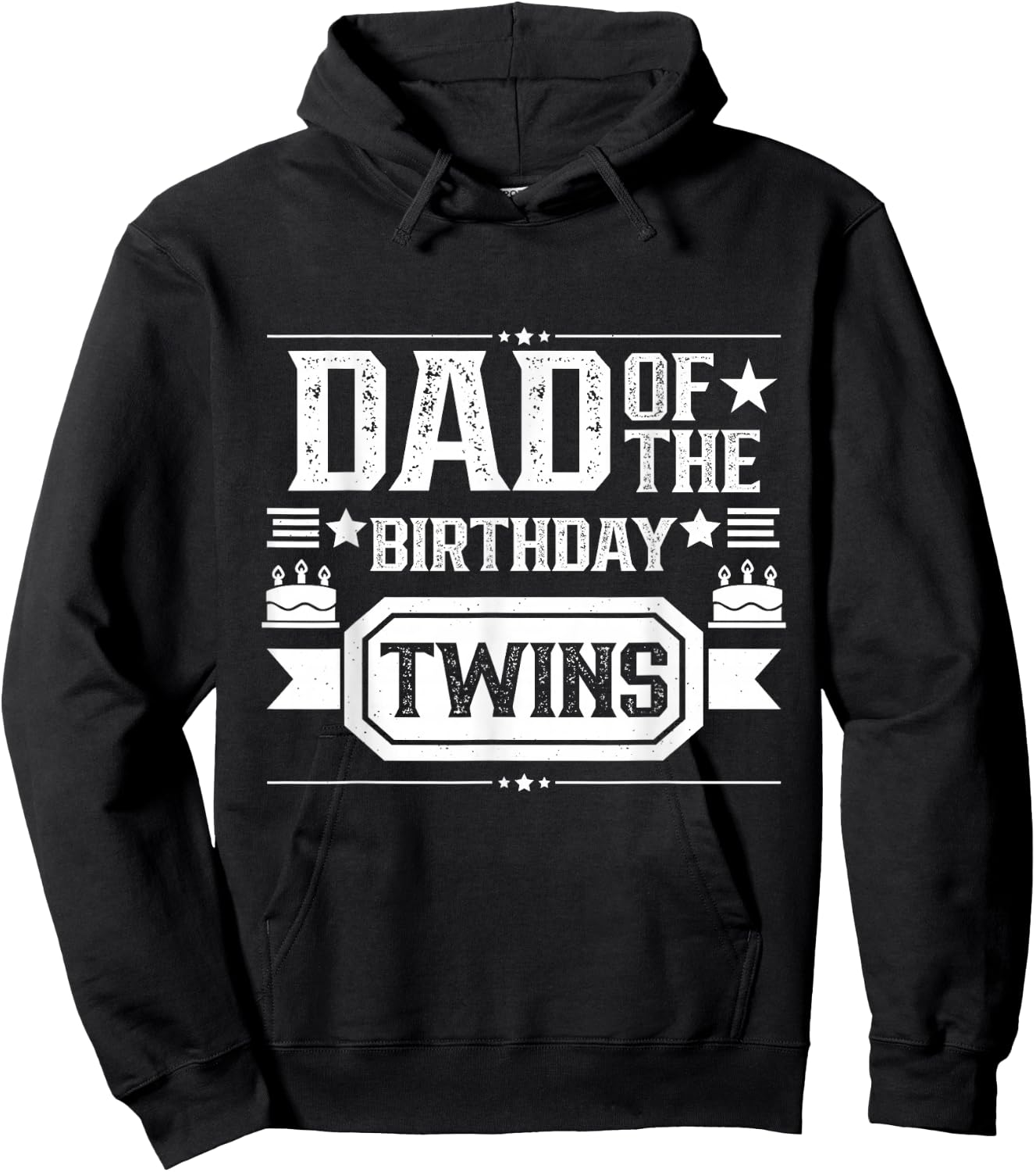 Dad Of The Birthday Twins Cute Twin Celebrate Father Daddy Hoodie - Hoodie | Black