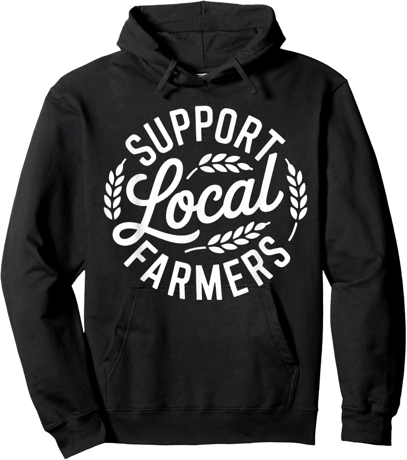 Support Your Local Farmers Agriculture Quote Farming Husband Hoodie - Hoodie | Black