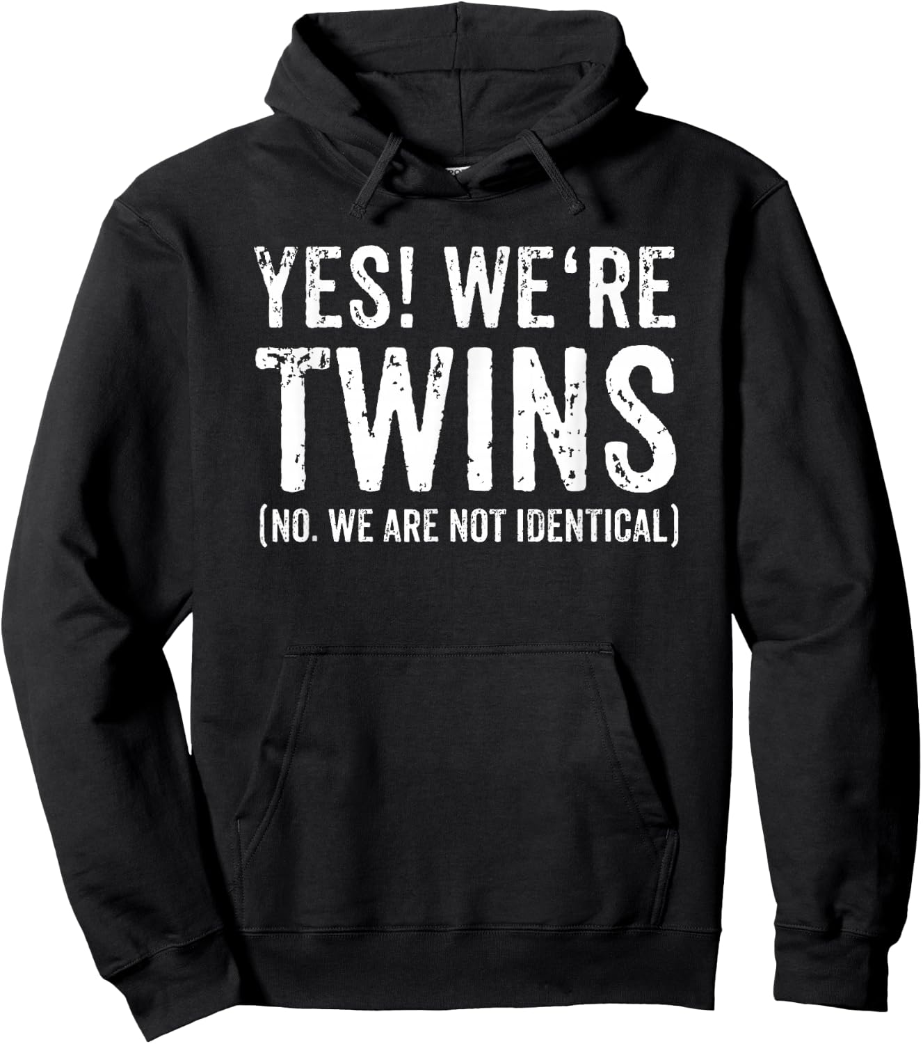 Funny Yes We're Twins Set 2 Matching Outfit Hoodie - Hoodie | Black
