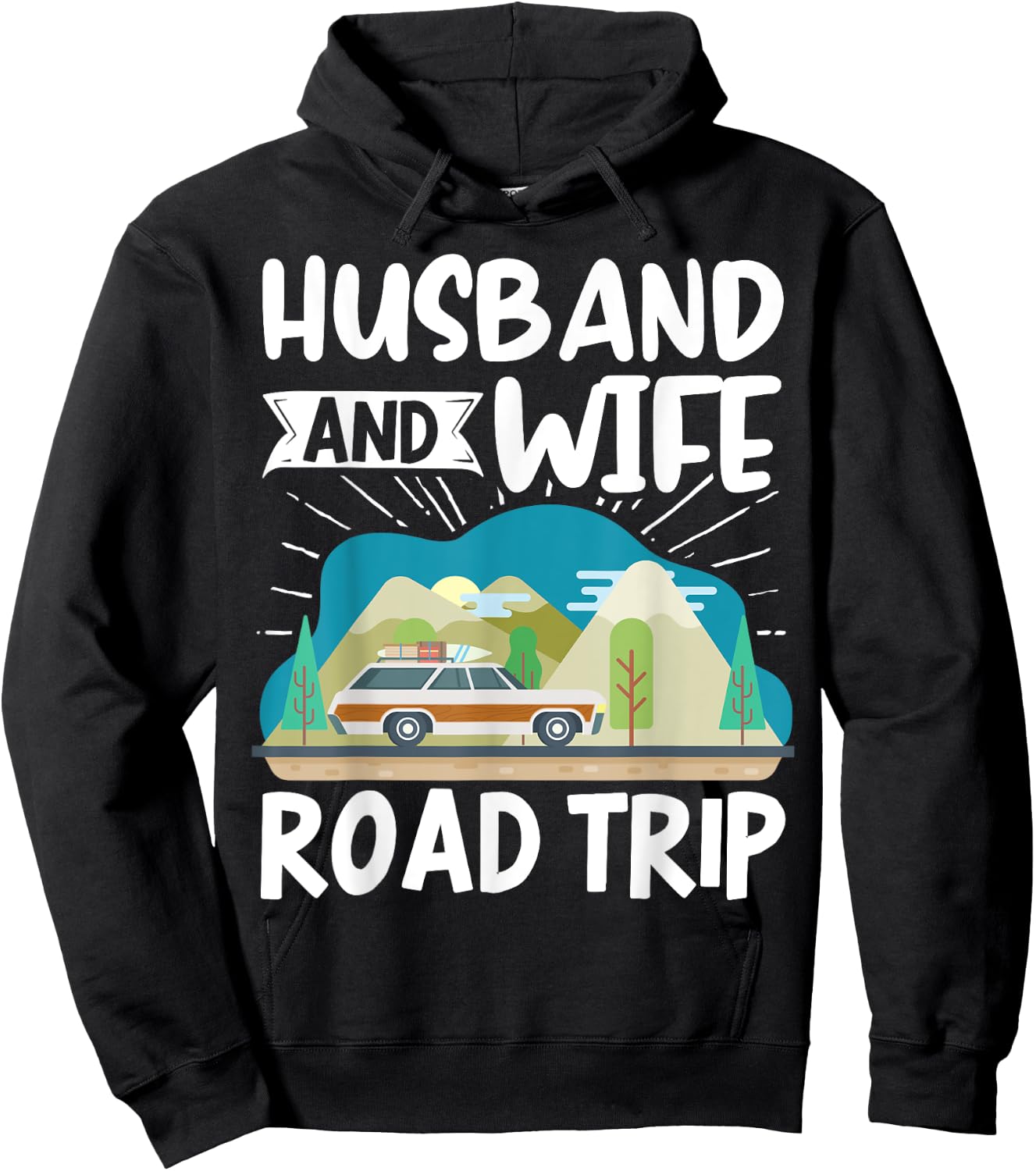 Traveler Matching Vacation Couple Husband And Wife Road Trip Hoodie - Hoodie | Black
