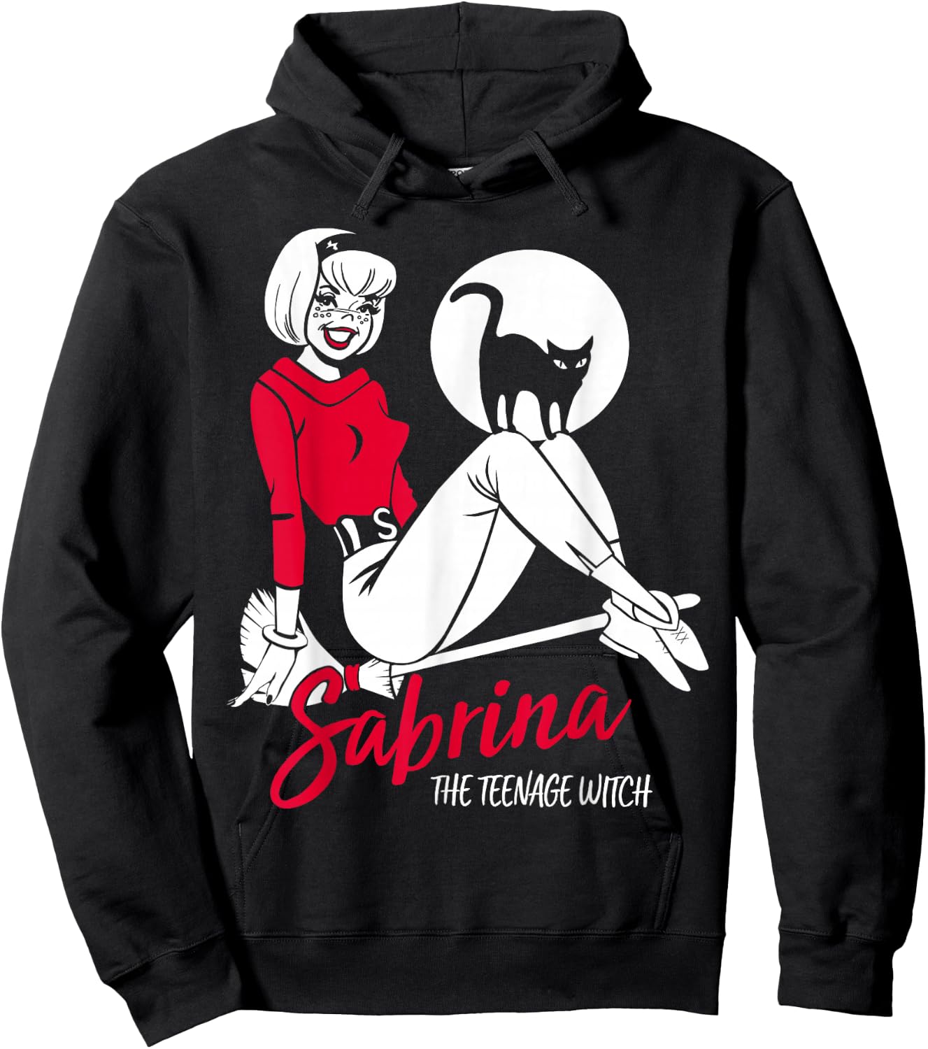 Sabrina The Teenage Witch on Broom Hoodie - Hoodie | Black