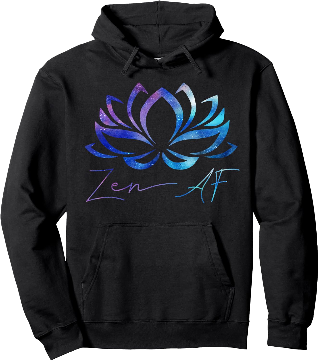 Zen AF Shirt Lotus Flower Funny Gift Yoga Clothes Spiritual Hoodie - Hoodie | Black
