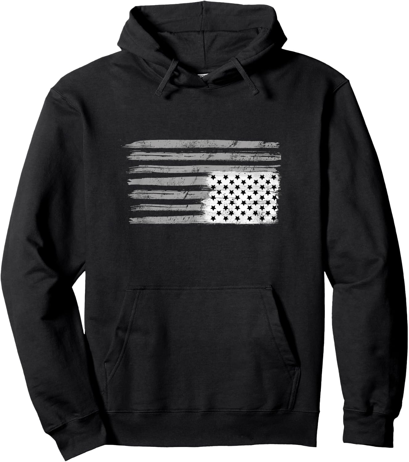 Black and White American Flag Resist Upside Down USA Hoodie - Hoodie | Black