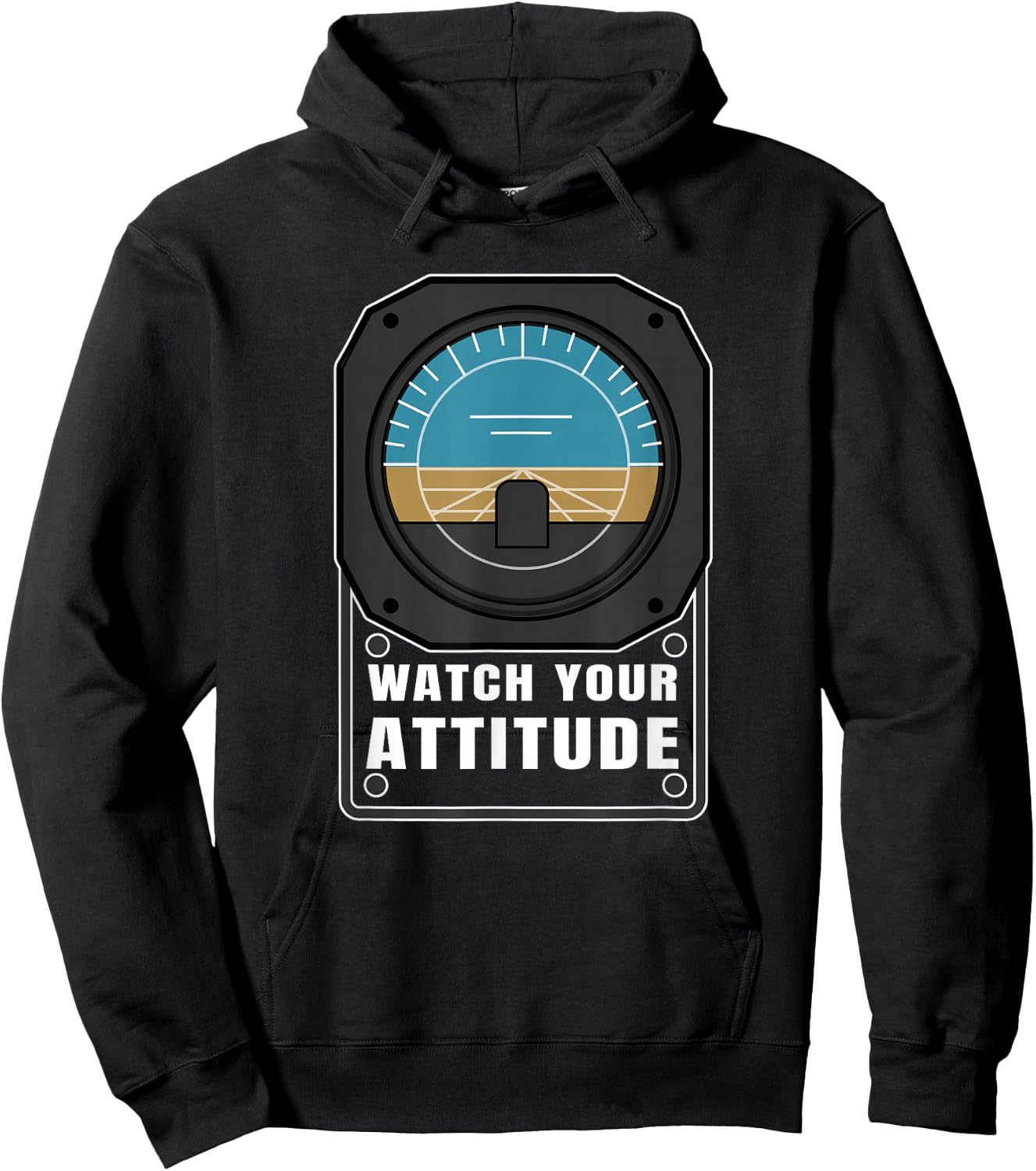 Watch Your Attitude Pilot Aviation Birthday Gift Hoodie - Hoodie | Black