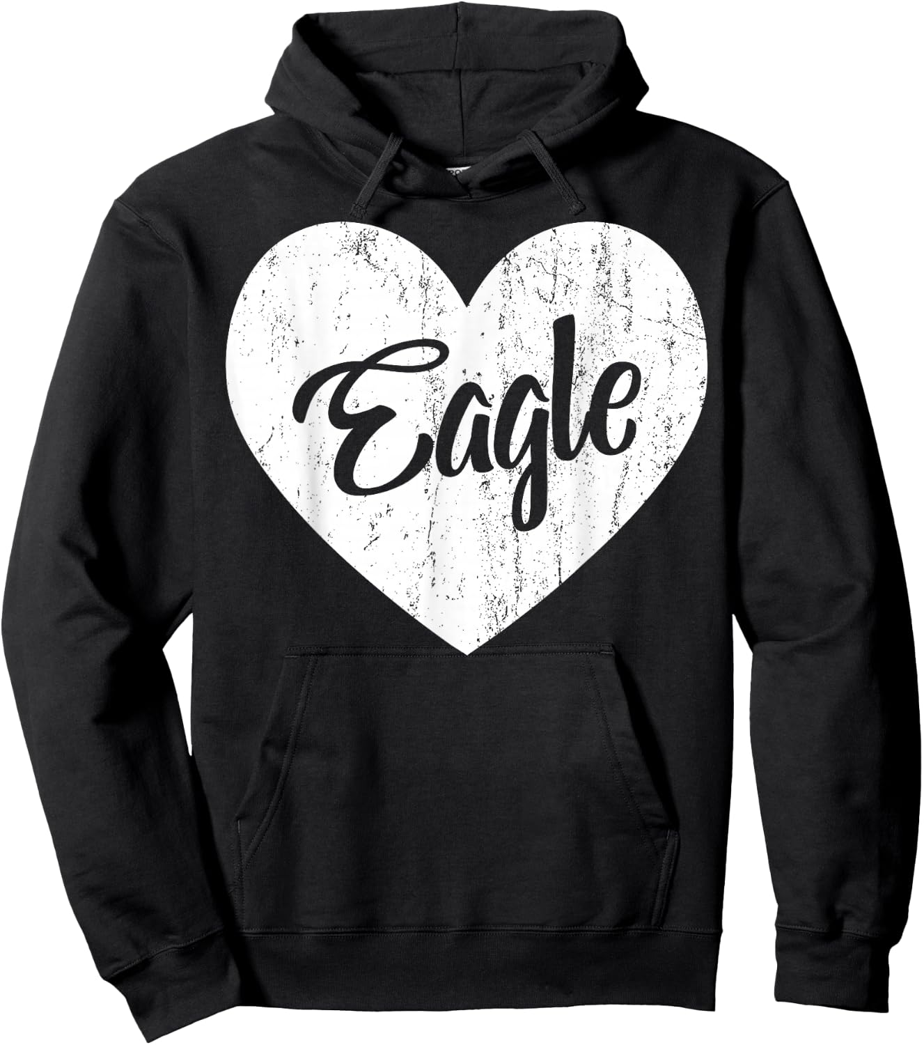 Eagles School Sports Fan Team Spirit Mascot Heart Gift Hoodie - Hoodie | Black