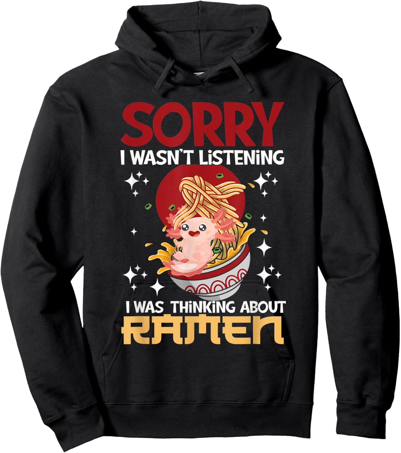 Japanese Noodles Ramen Axolotl Hoodie - Hoodie | Black