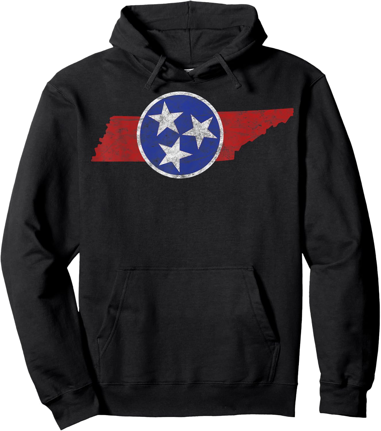 TN Tennessee The Volunteer Mountain 3 Stars State Hoodie - Hoodie | Black