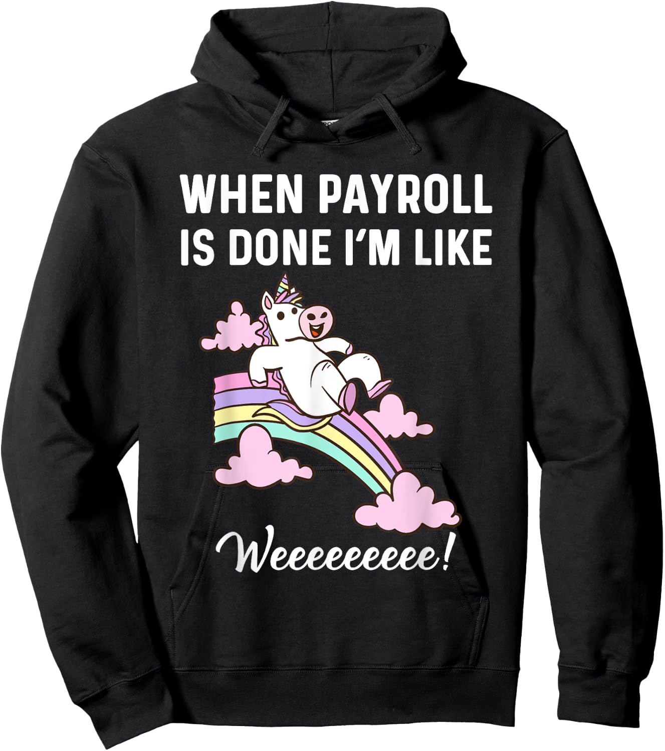 Funny Payroll Specialist Women Payroll Clerk Magical Unicorn Hoodie - Hoodie | Black