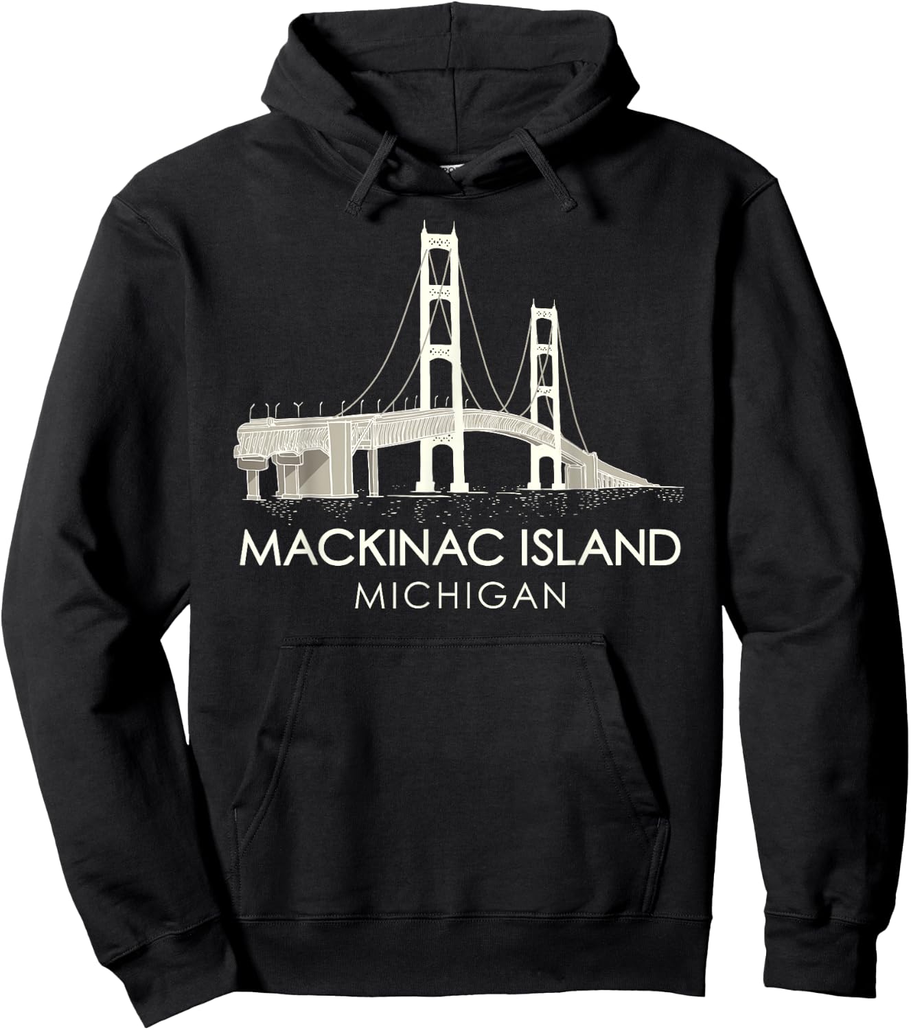 Mackinac Island Bridge Michigan Great Lakes Huron Ferry Trip Hoodie - Hoodie | Black
