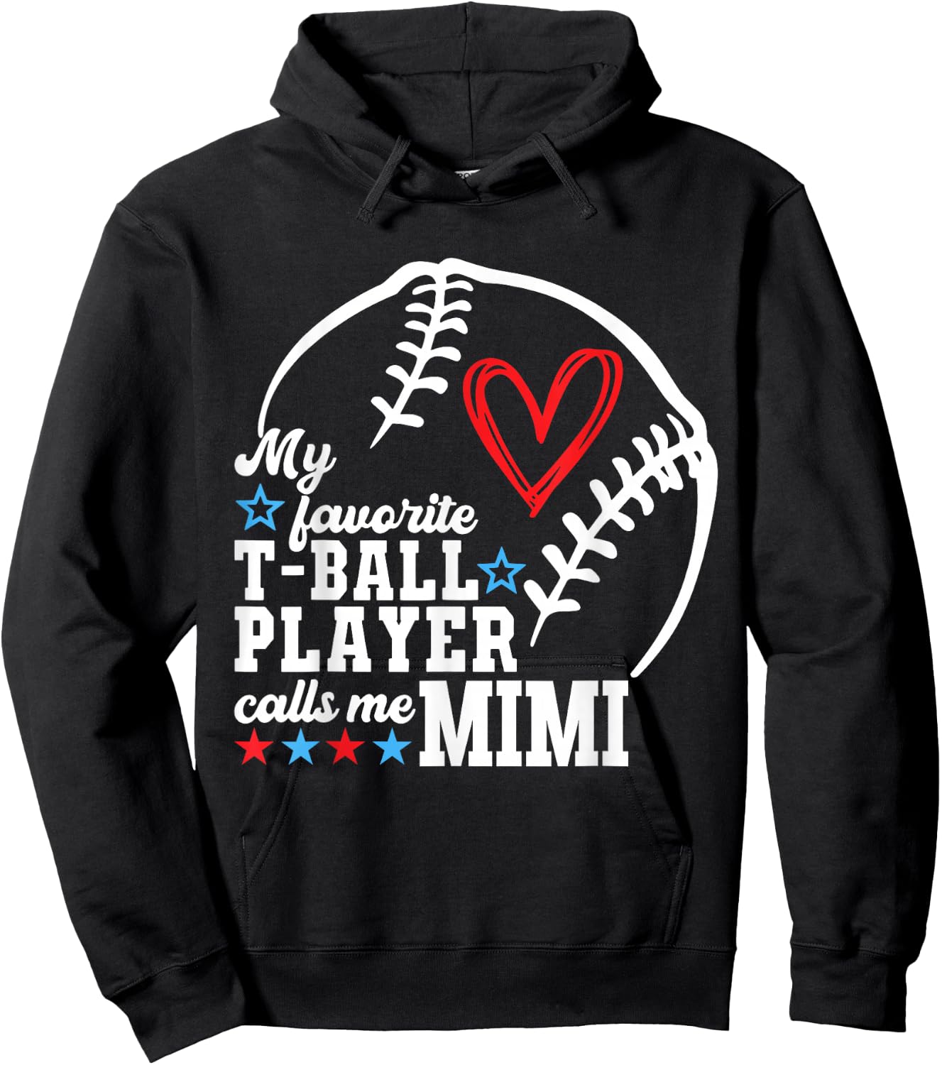 My Favorite T-Ball Player Calls Me Mimi Shirt Mother's Day Hoodie - Hoodie | Black