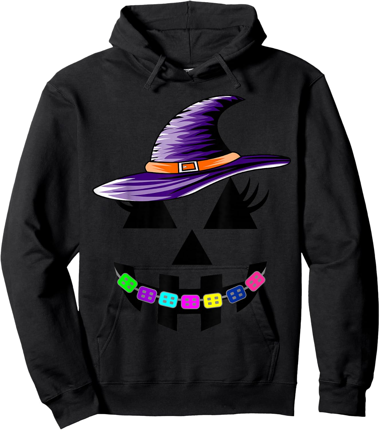 Halloween Pumpkin with Braces Orthodontist Costume Kids Hoodie - Hoodie | Black