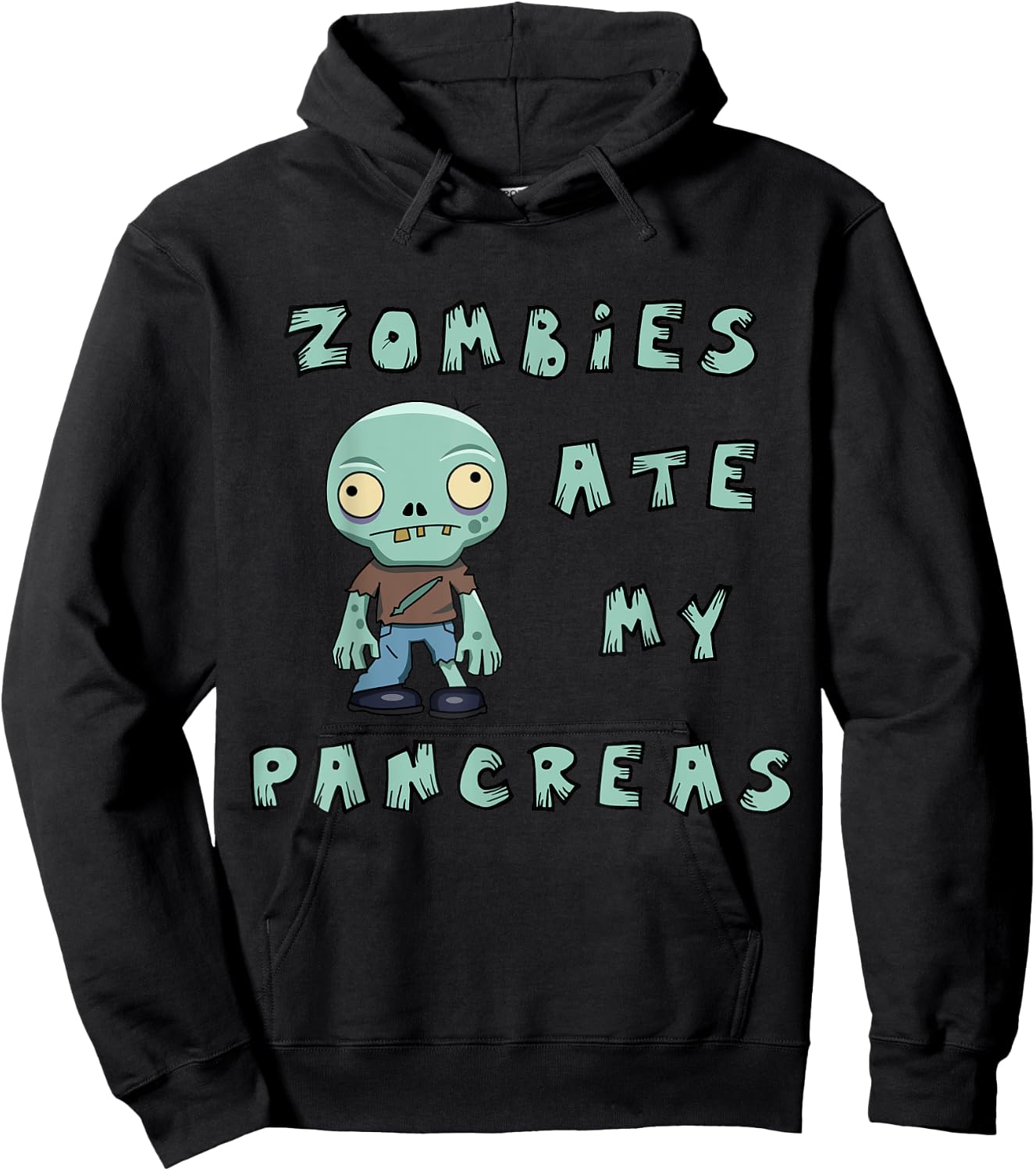 Kids Type 1 Diabetes Halloween Shirt - Zombies Ate Pancreas Hoodie - Hoodie | Black
