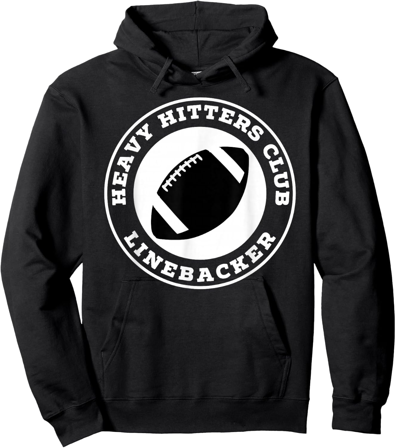Linebacker Heavy Hitters Club Football Player Hoodie - Hoodie | Black
