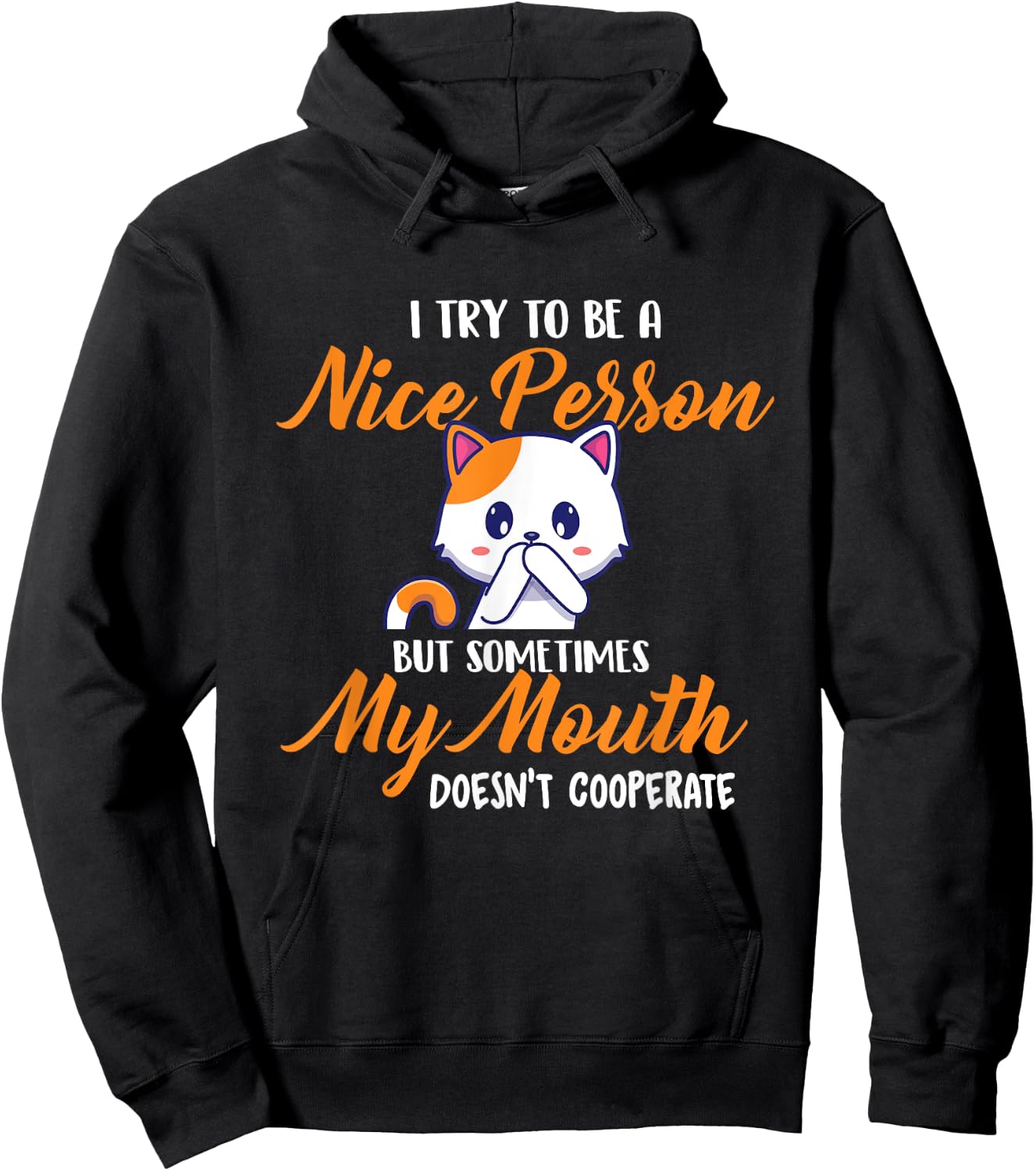 I Try To Be A Nice Person But - Funny Sarcastic Humor Joke Hoodie - Hoodie | Black