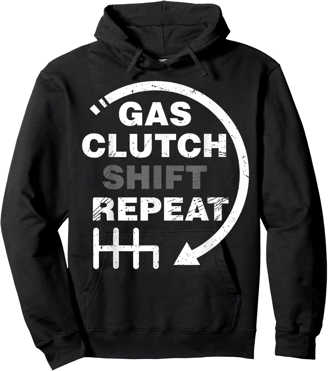 Gas Clutch Shift Repeat Funny Automotive Mechanic Gift Men Hoodie - Hoodie | Black