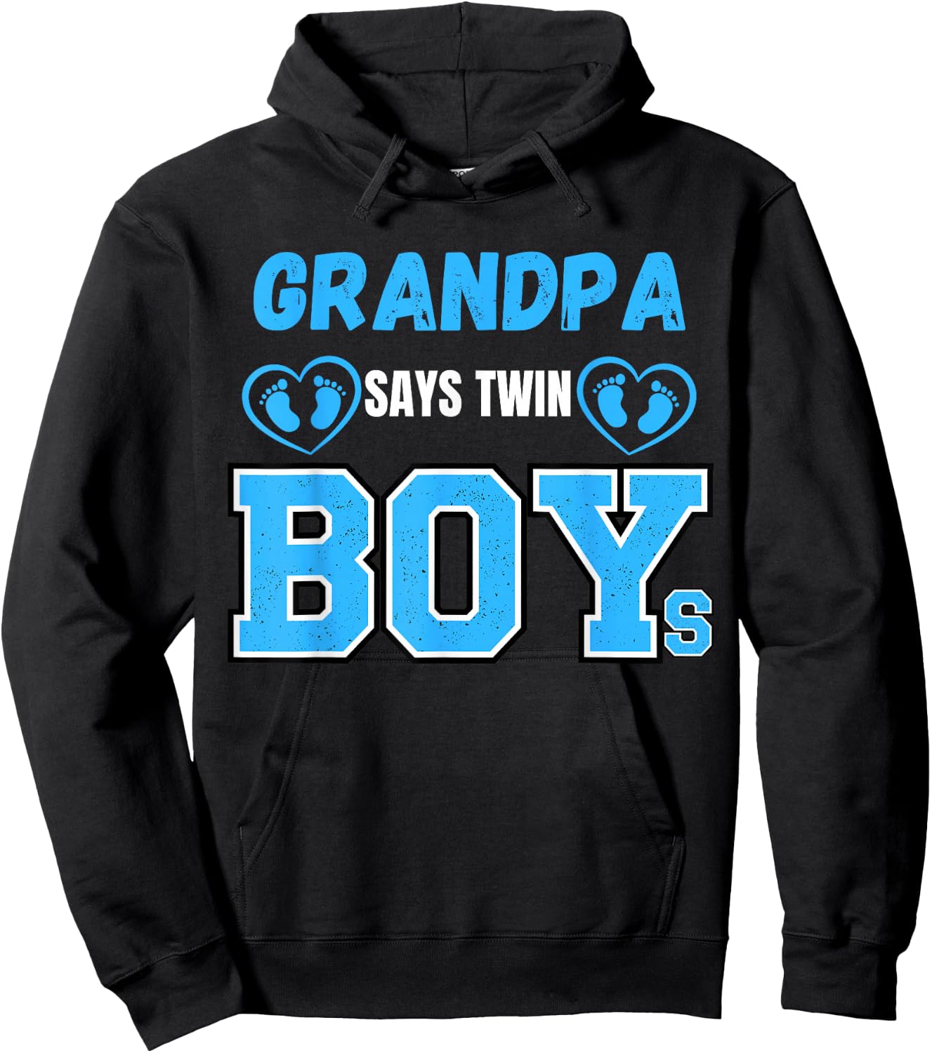 Gender reveal Grandpa says Twin Boys baby Matching Family Hoodie - Hoodie | Black