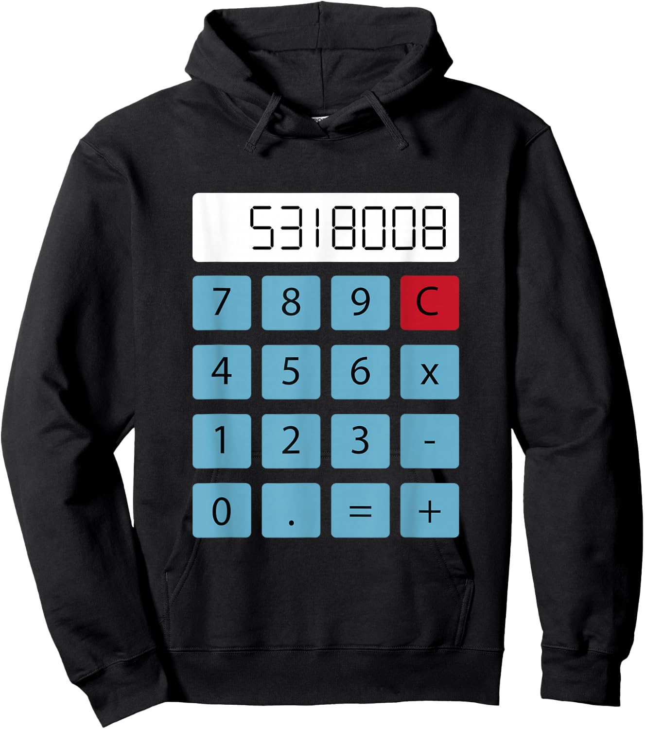 "Boobies" Calculator Upside Down Funny Apparel Hoodie - Hoodie | Black
