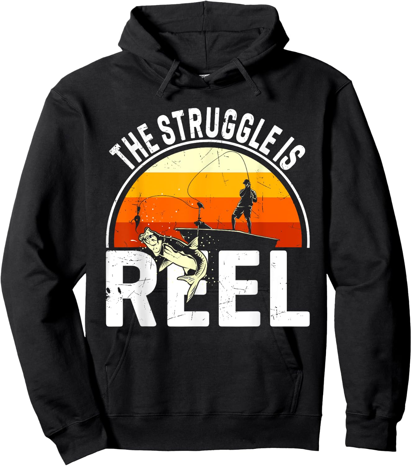The Struggle Is Reel / Fisher Fisherman Fishing Hoodie - Hoodie | Black