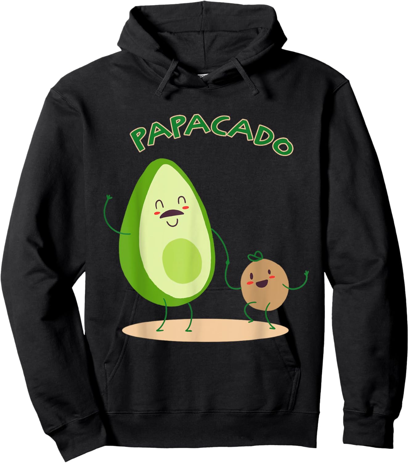 Papacado Cute Avocado Dad Father Love Hoodie - Hoodie | Black