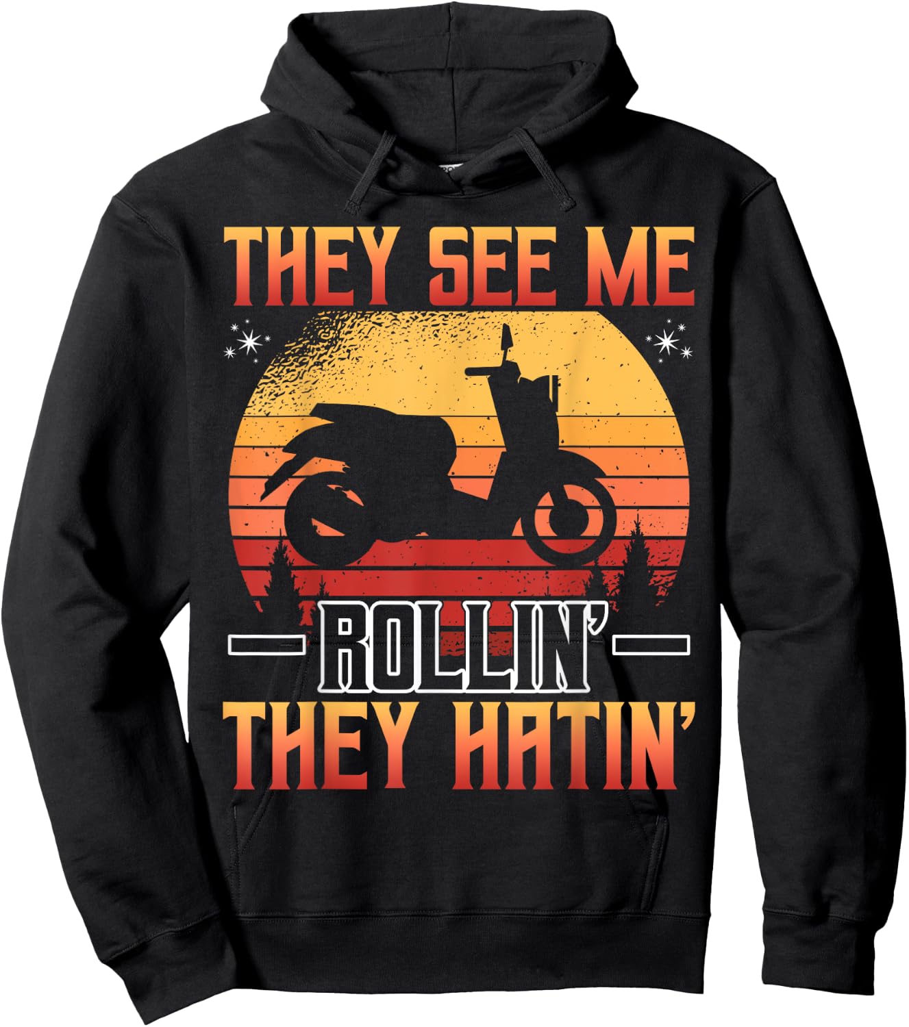 They See Me Rolling Motor Scooter Retro Hoodie - Hoodie | Black