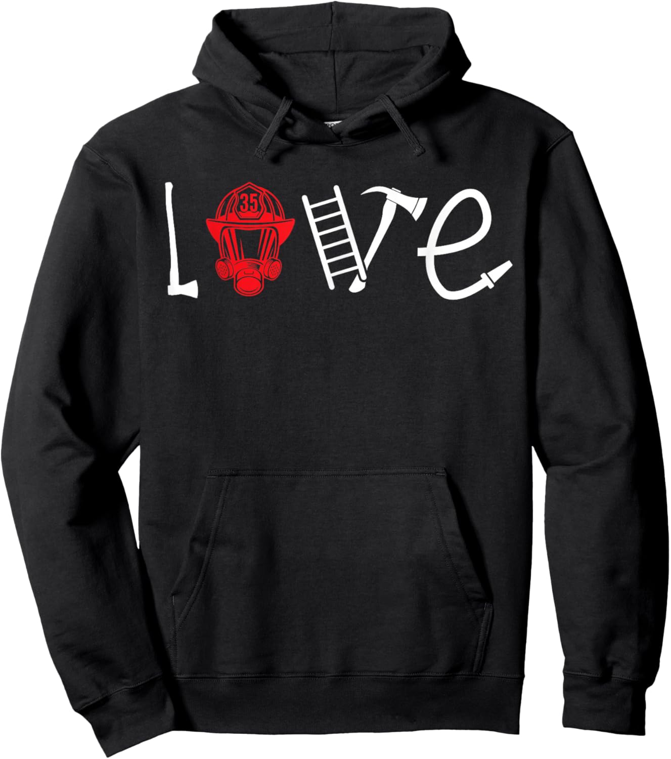 Female Firefighter Love Wife Girlfriend Hoodie - Hoodie | Black