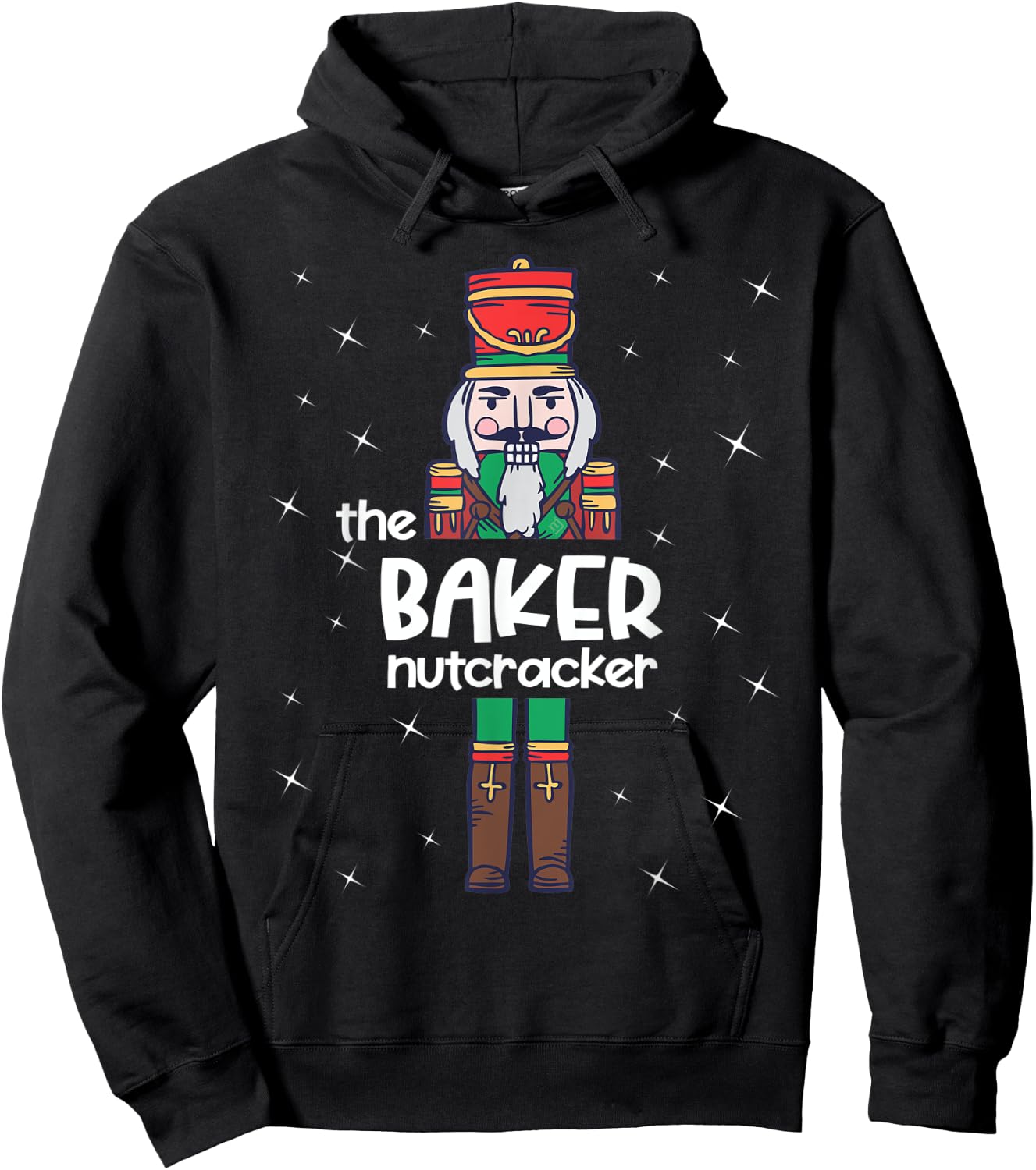 Baker Nutcracker Family Matching Funny Gift Pajama Hoodie - Hoodie | Black