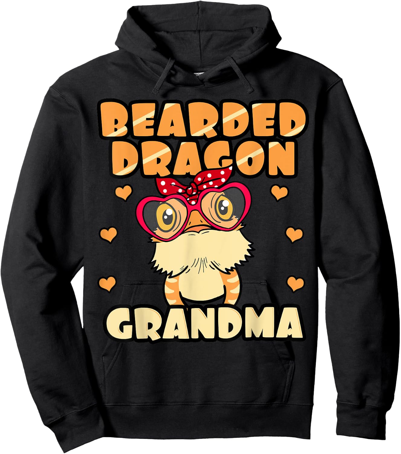 Bearded Dragon Grandma Pogona Reptile Grandma Mother's Day Hoodie - Hoodie | Black