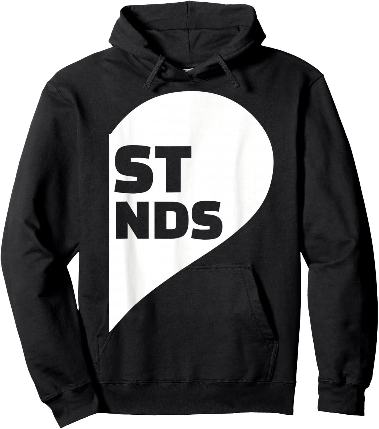 Best Friends Right Half Heart Hoodie - Hoodie | Black