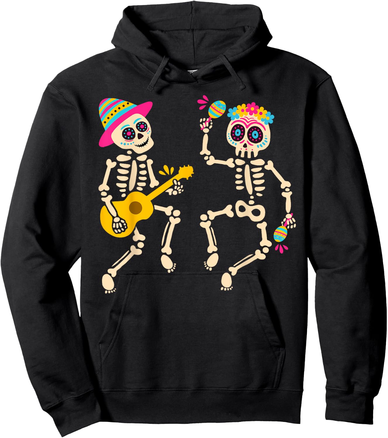 Dia De Los Muertos Skeleton Dancing Skull Day of The Dead Hoodie - Hoodie | Black