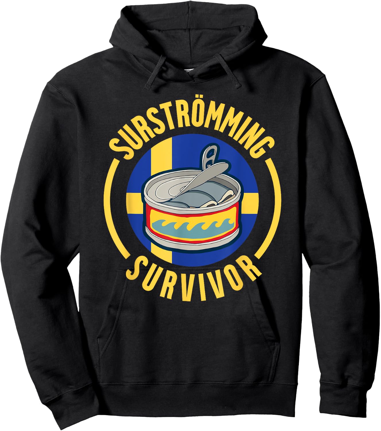 Surstromming Survivor Swedish Pride Hoodie - Hoodie | Black